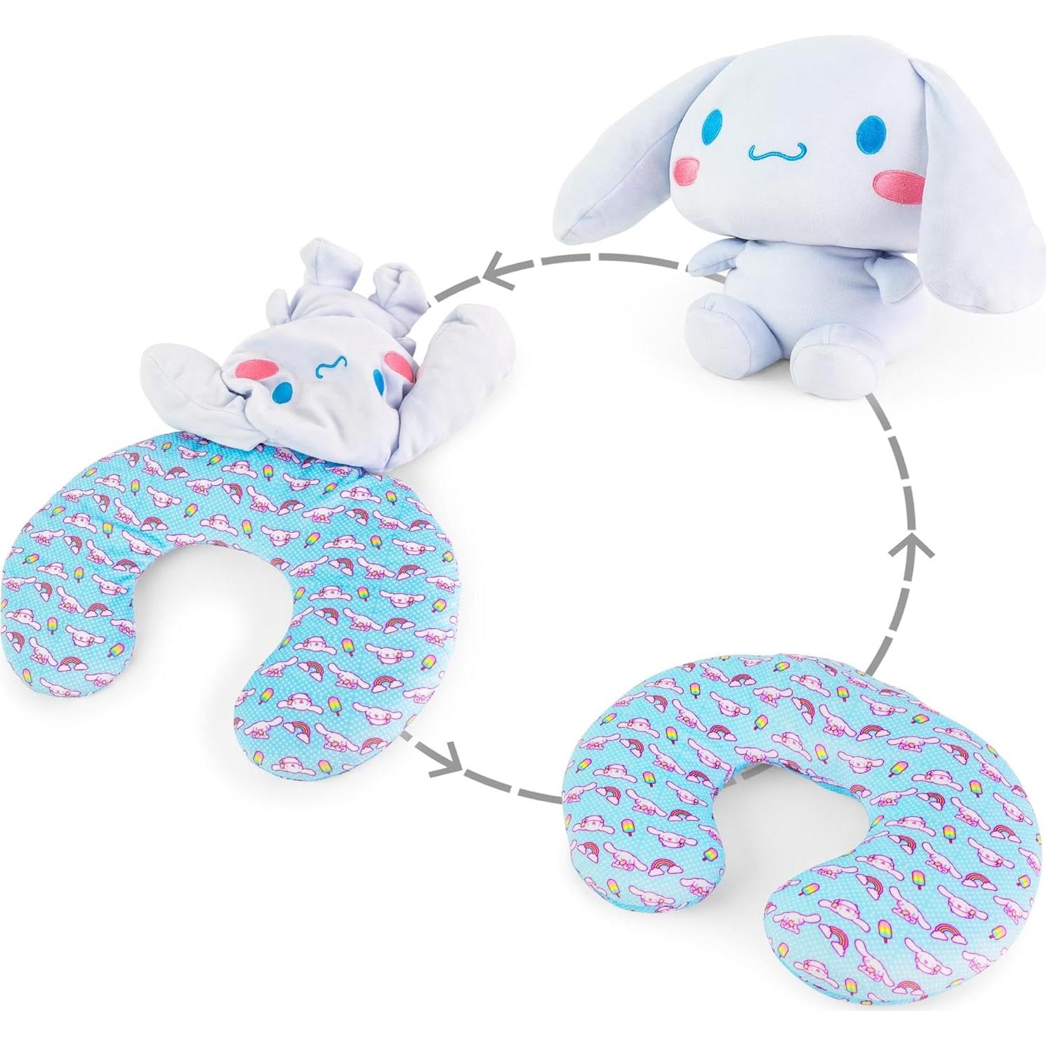 Almohada de Cuello Reversible Cinnamoroll - Peluche Sanrio 35.56x27.94 cm