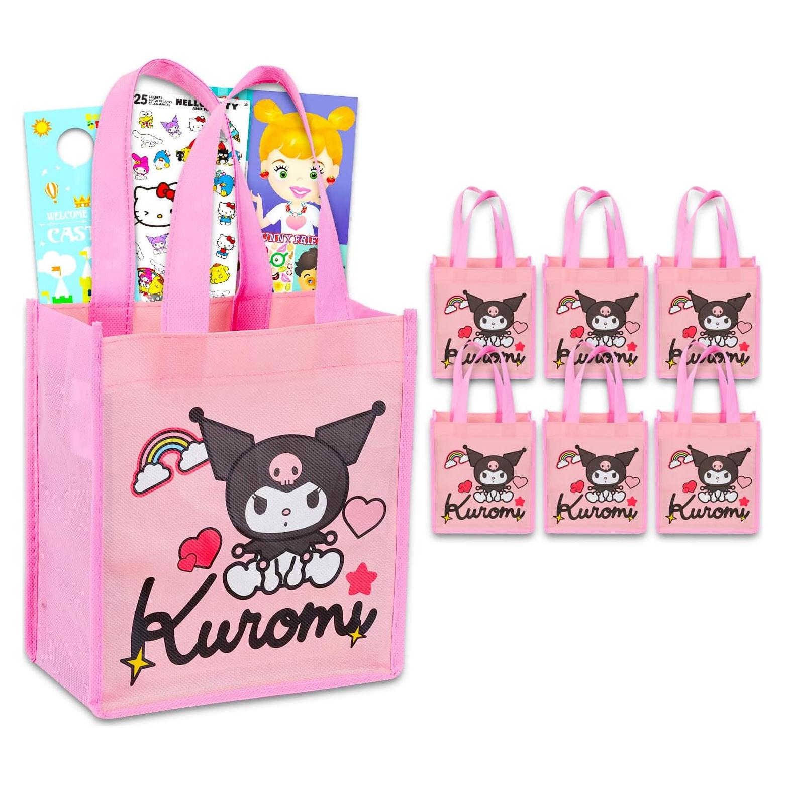 Conjunto de 6 Bolsas de Fiesta Kuromi Sanrio 20x17 cm