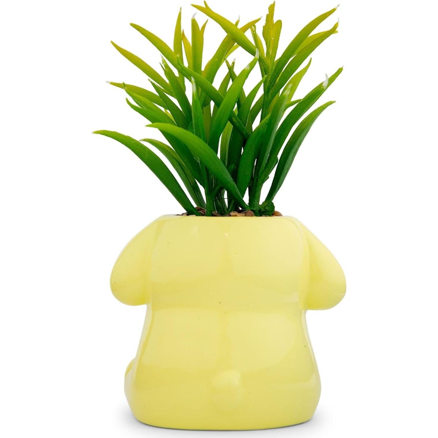 Maceta Mini Cerámica Pompompurin Toynk con Suculenta Artificial