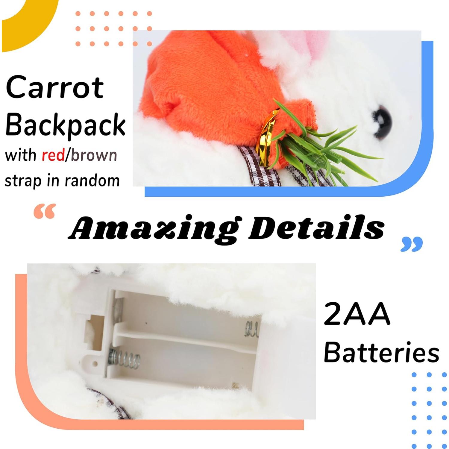 Conejo Saltarín Hopearl con Orejas LED y Sonidos 17,78 cm