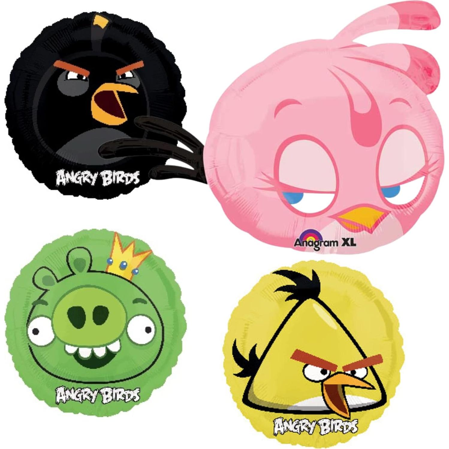 Globos de Fiesta Angry Birds - Set 4 Decoraciones 68.58 cm