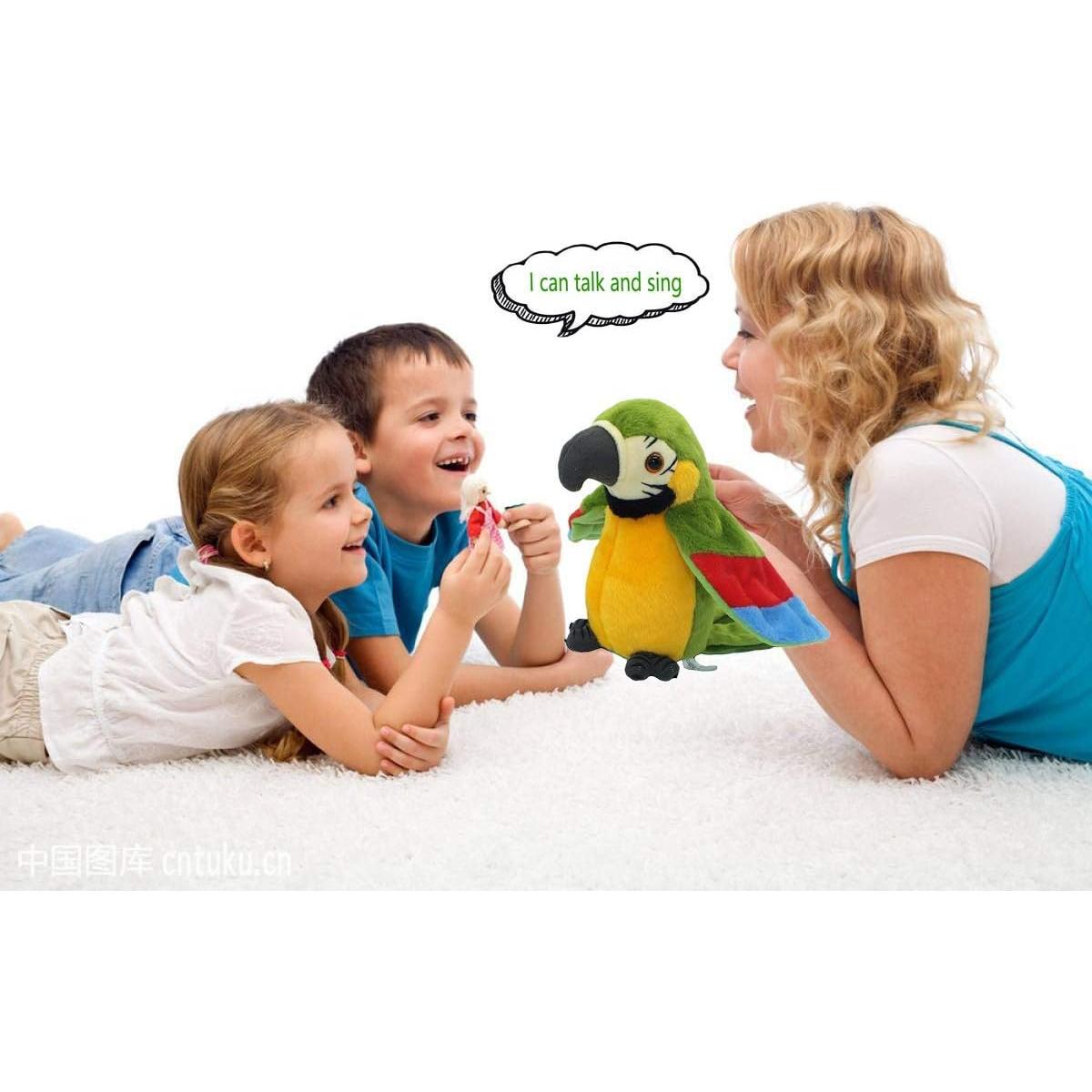 Loro Hablante Eléctrico de Peluche Xinrirong 27.7x27.7x56.1cm