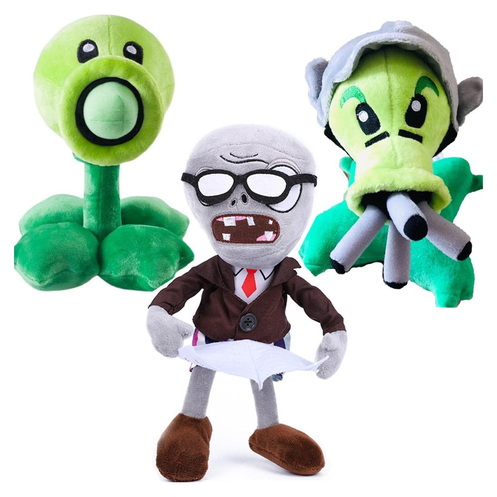 Conjunto de Peluches PVZ JHESAO - 3 Piezas Guisante y Zombi