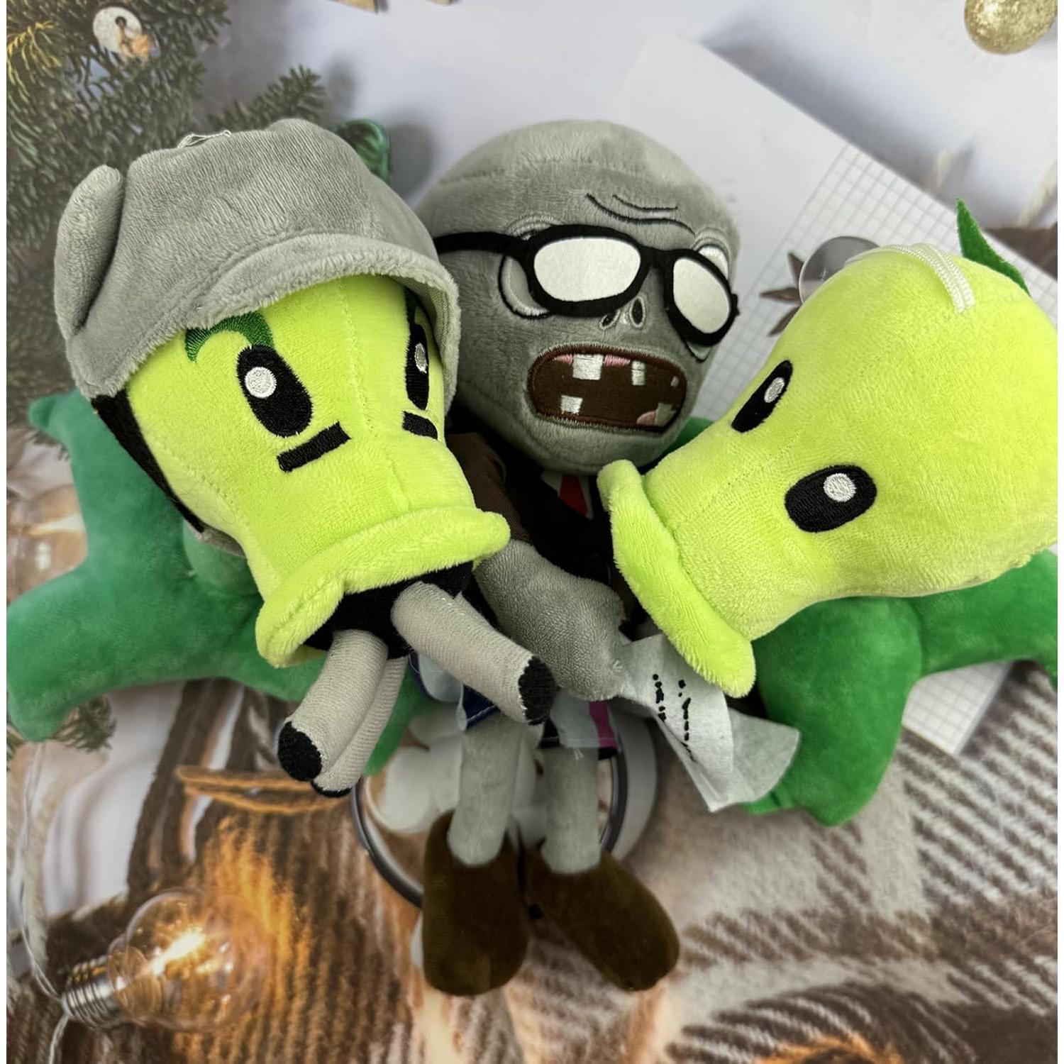 Conjunto de Peluches PVZ JHESAO - 3 Piezas Guisante y Zombi
