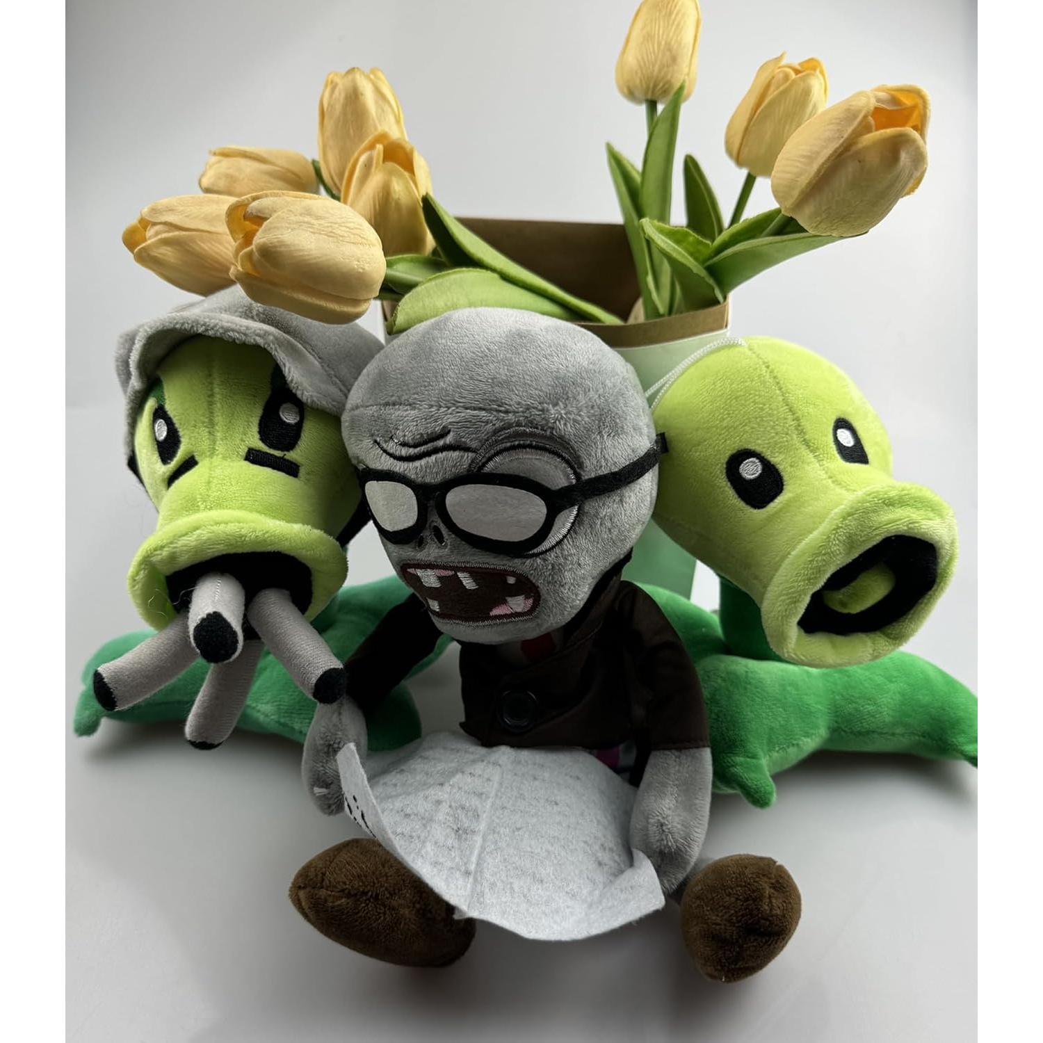 Conjunto de Peluches PVZ JHESAO - 3 Piezas Guisante y Zombi