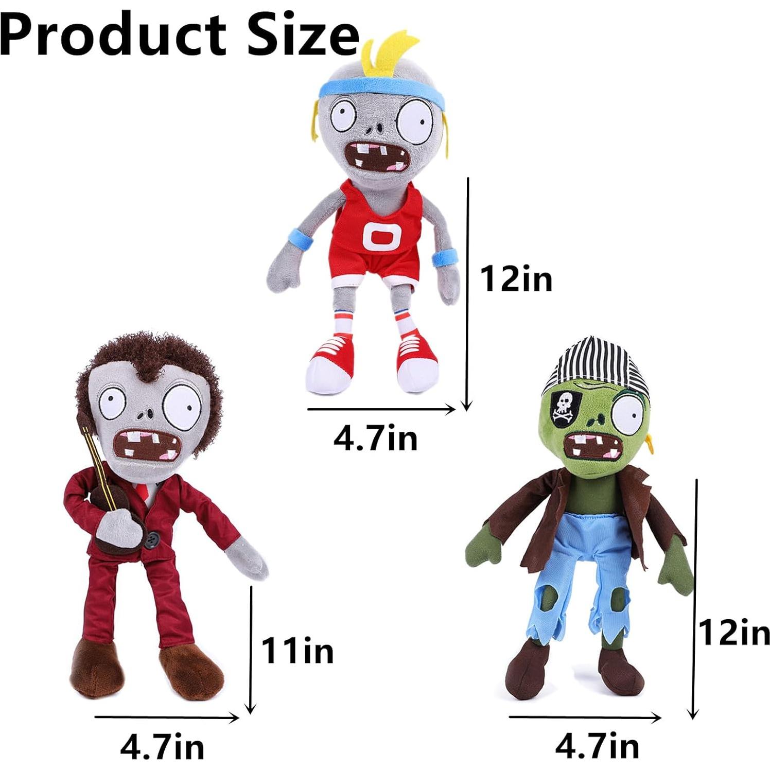 Juguete de Peluche PVZ JHESAO 3 Piezas Zombies Fútbol