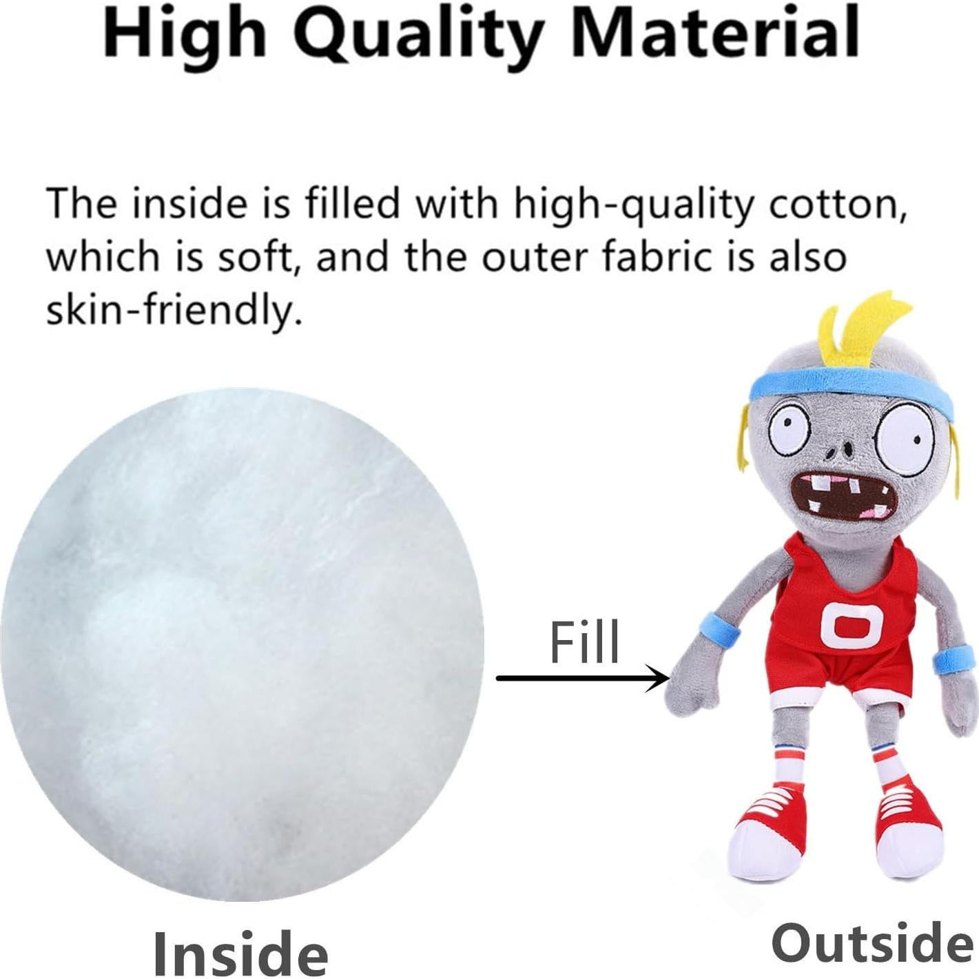 Juguete de Peluche PVZ JHESAO 3 Piezas Zombies Fútbol