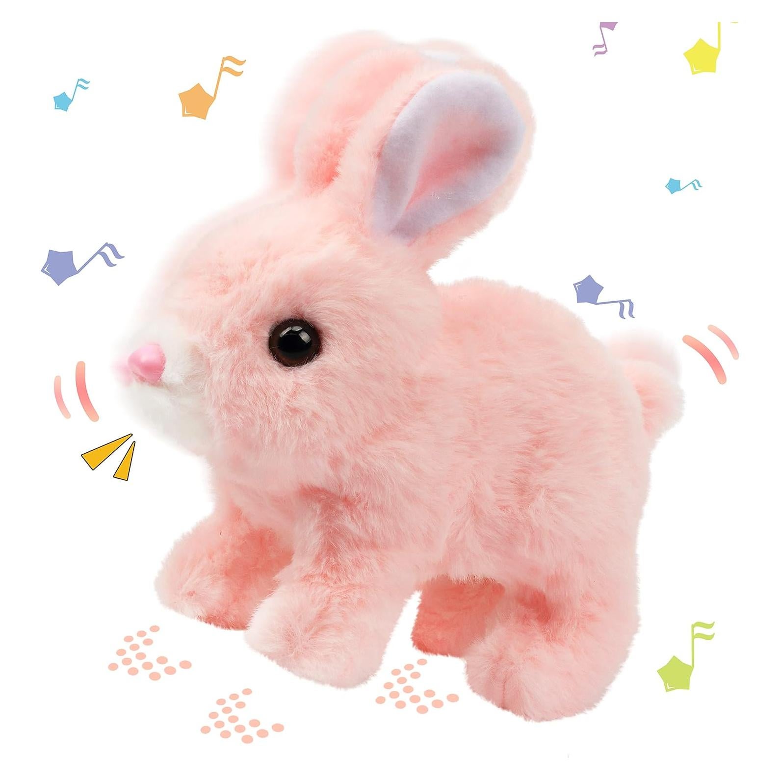 Conejo Saltarín Electrónico Hopearl Rosa 18 cm Interactivo