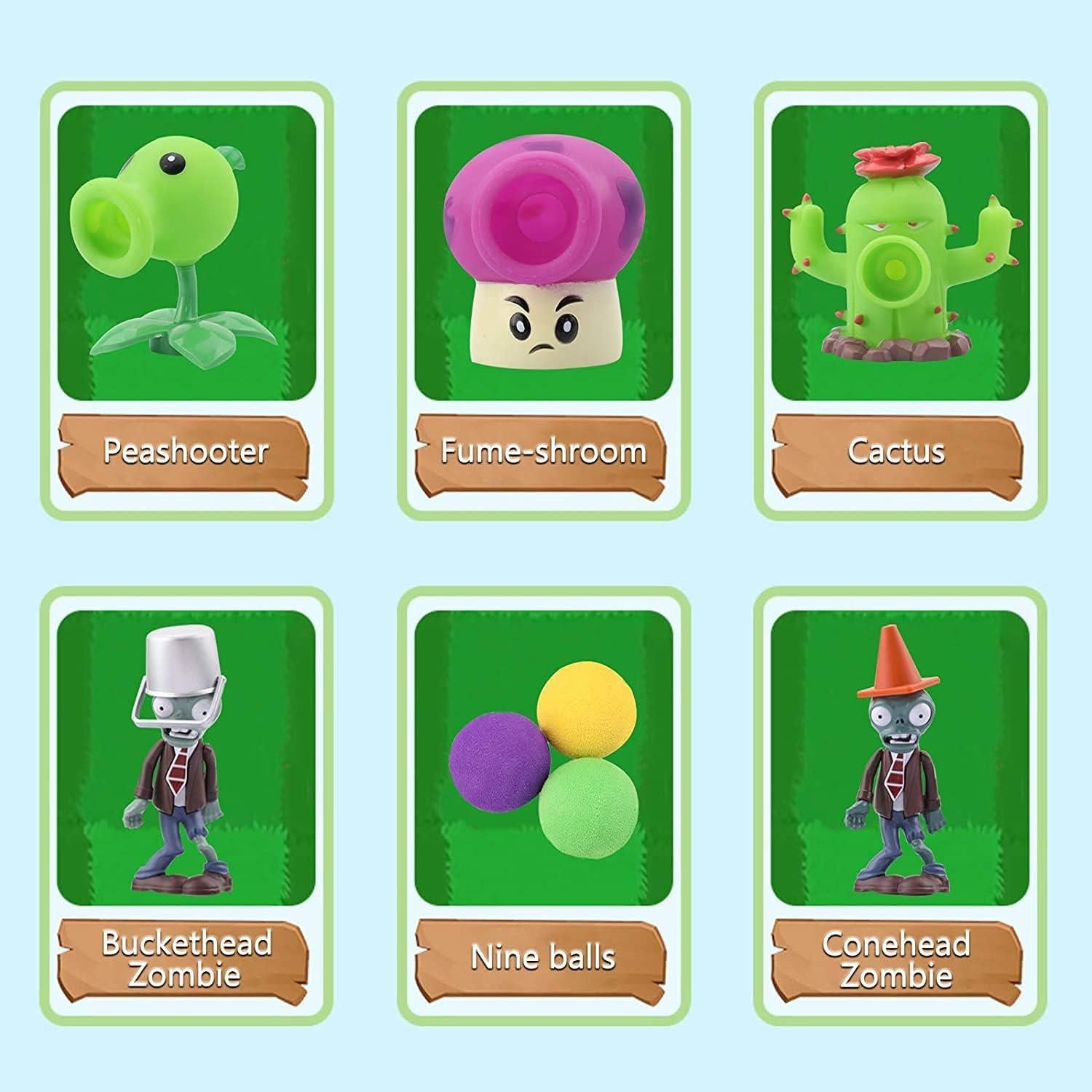 Set de Juguetes Plantas vs Zombis Maikerry 5 Piezas PVC