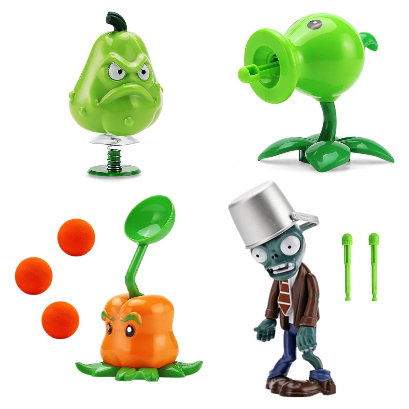 Juguetes de Plantas y Zombies JHESAO 4 PCS Figuras de Acción