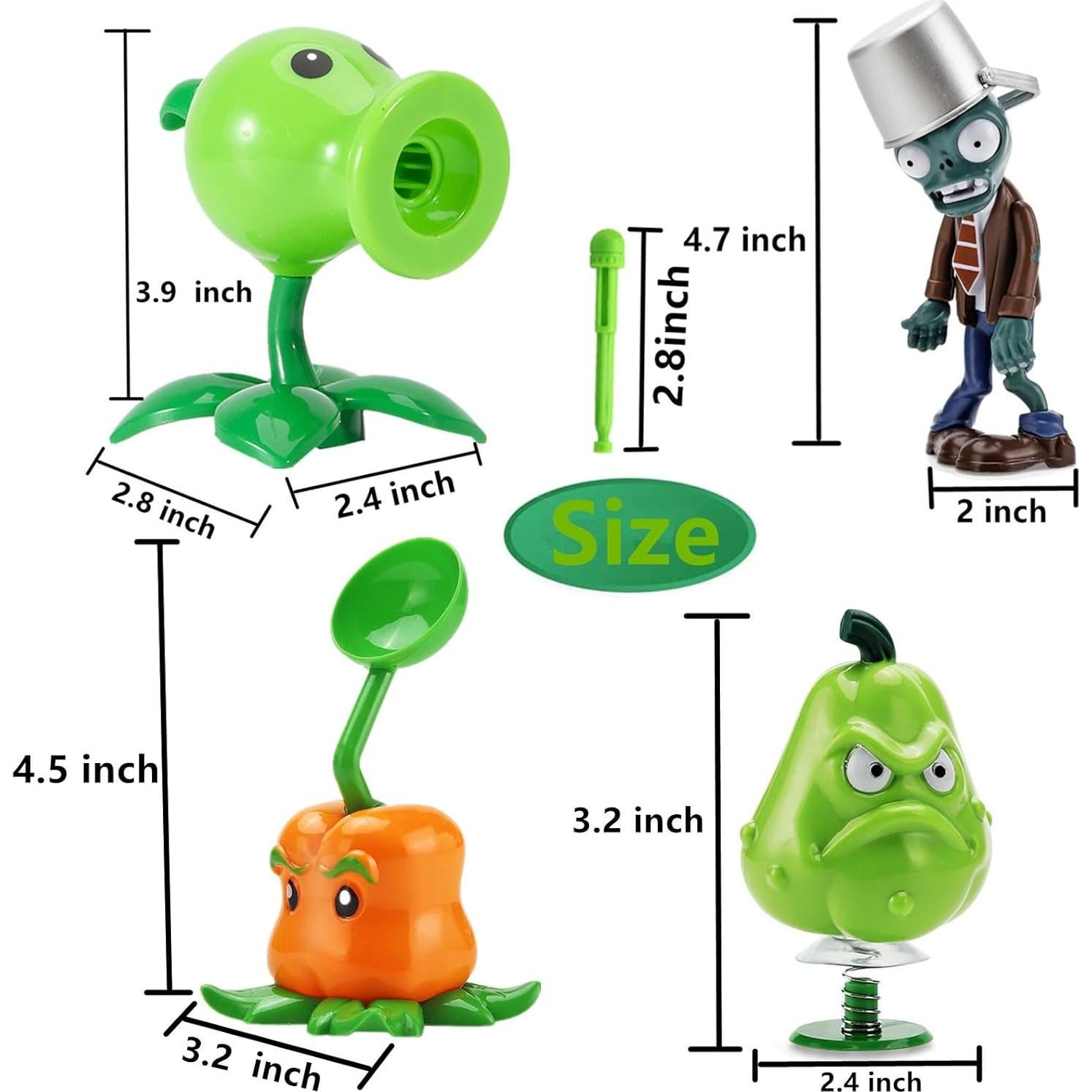 Juguetes de Plantas y Zombies JHESAO 4 PCS Figuras de Acción