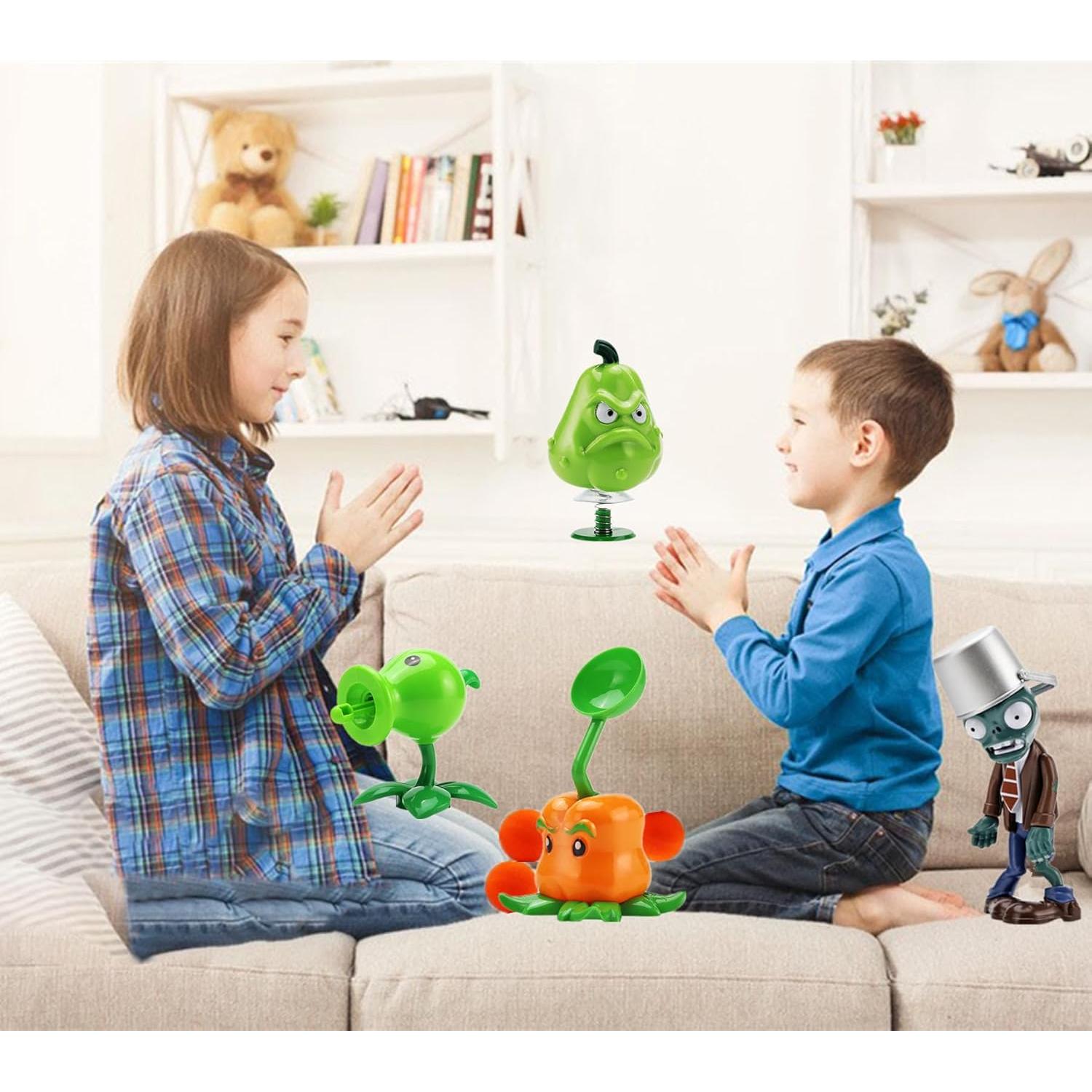 Juguetes de Plantas y Zombies JHESAO 4 PCS Figuras de Acción