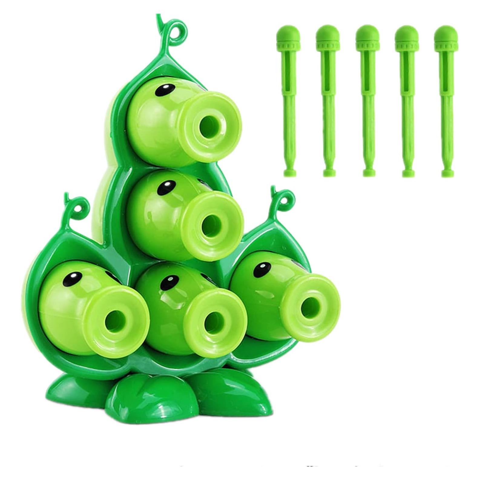 Figura de Acción PVZ JHESAO Guisante + 5 Lanzadores 12x15 cm