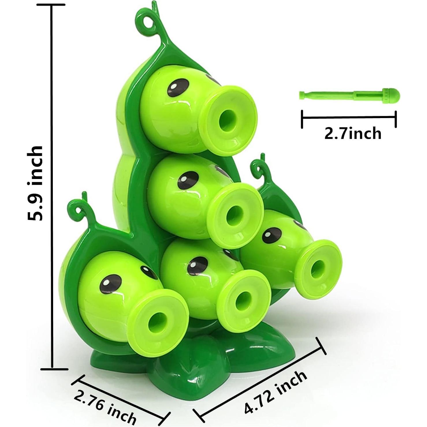 Figura de Acción PVZ JHESAO Guisante + 5 Lanzadores 12x15 cm