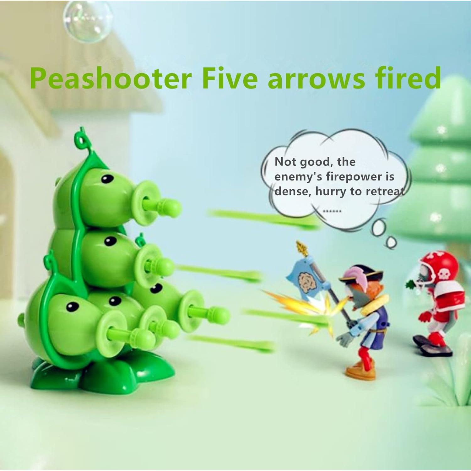 Figura de Acción PVZ JHESAO Guisante + 5 Lanzadores 12x15 cm