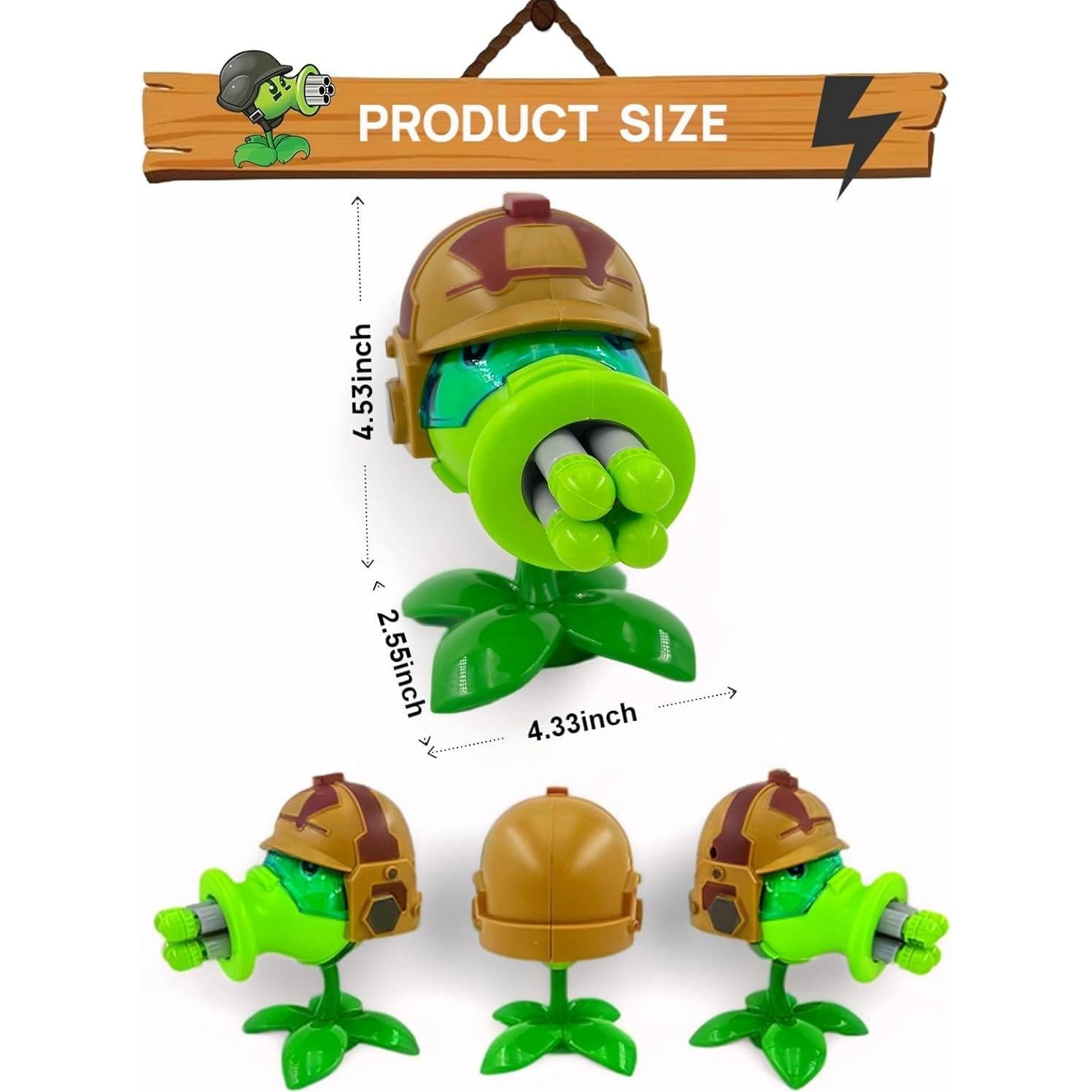 Figura de Acción Gatling Peashooter Dyharnsty PVZ - Juguete Coleccionable