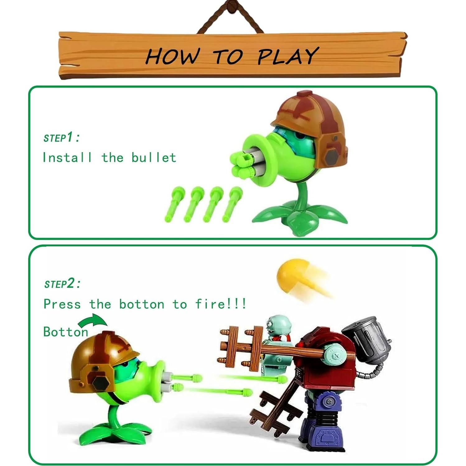 Figura de Acción Gatling Peashooter Dyharnsty PVZ - Juguete Coleccionable