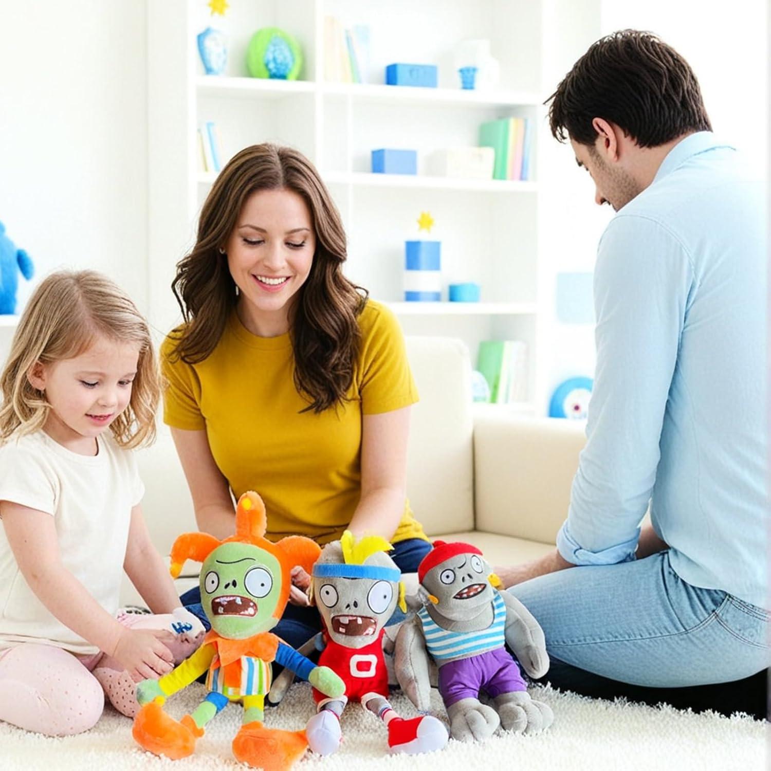 Set de 3 Juguetes de Peluche Plantas vs Zombies Dyharnsty