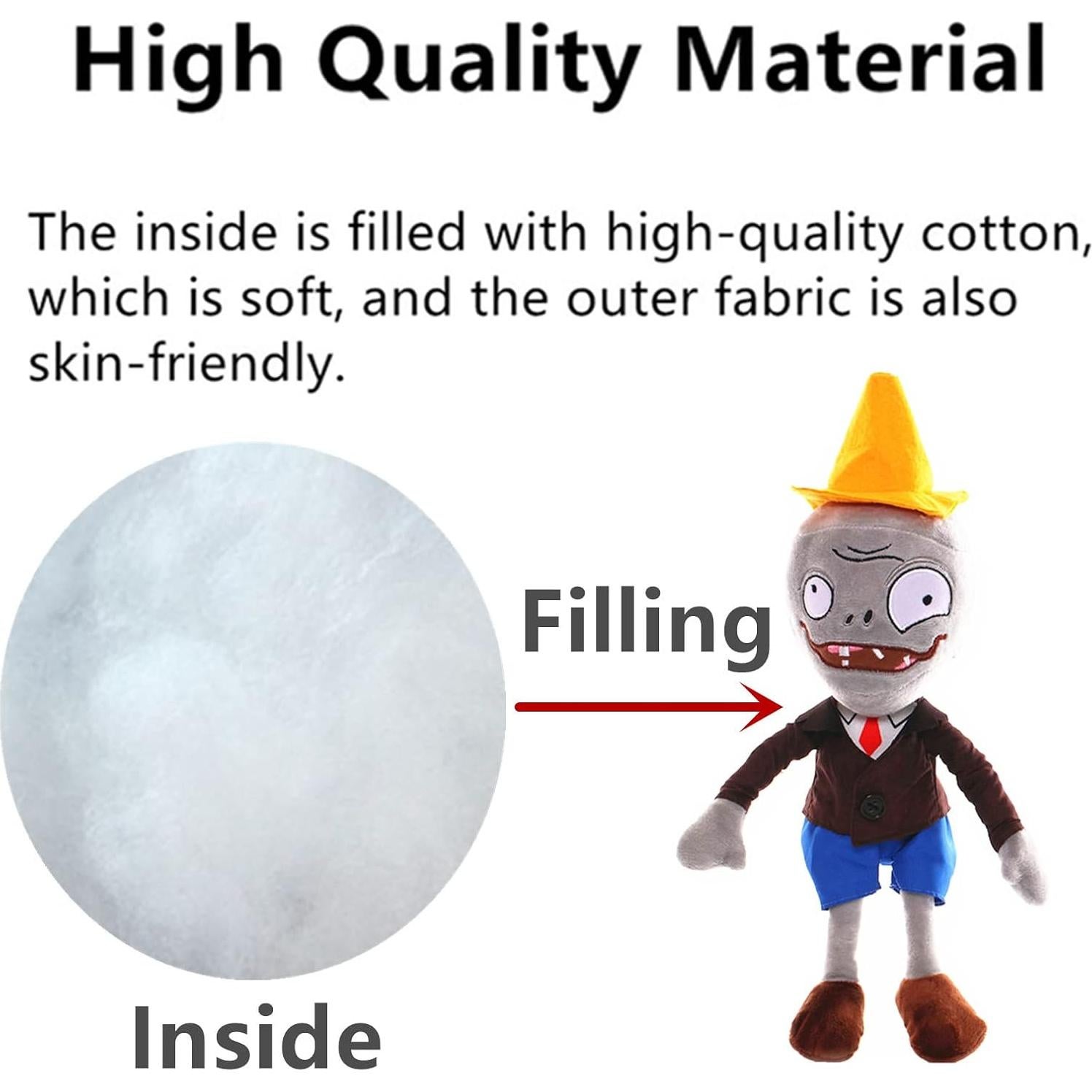 Muñeco de Peluche Zombie Conehead 30 cm JHESAO Marrón