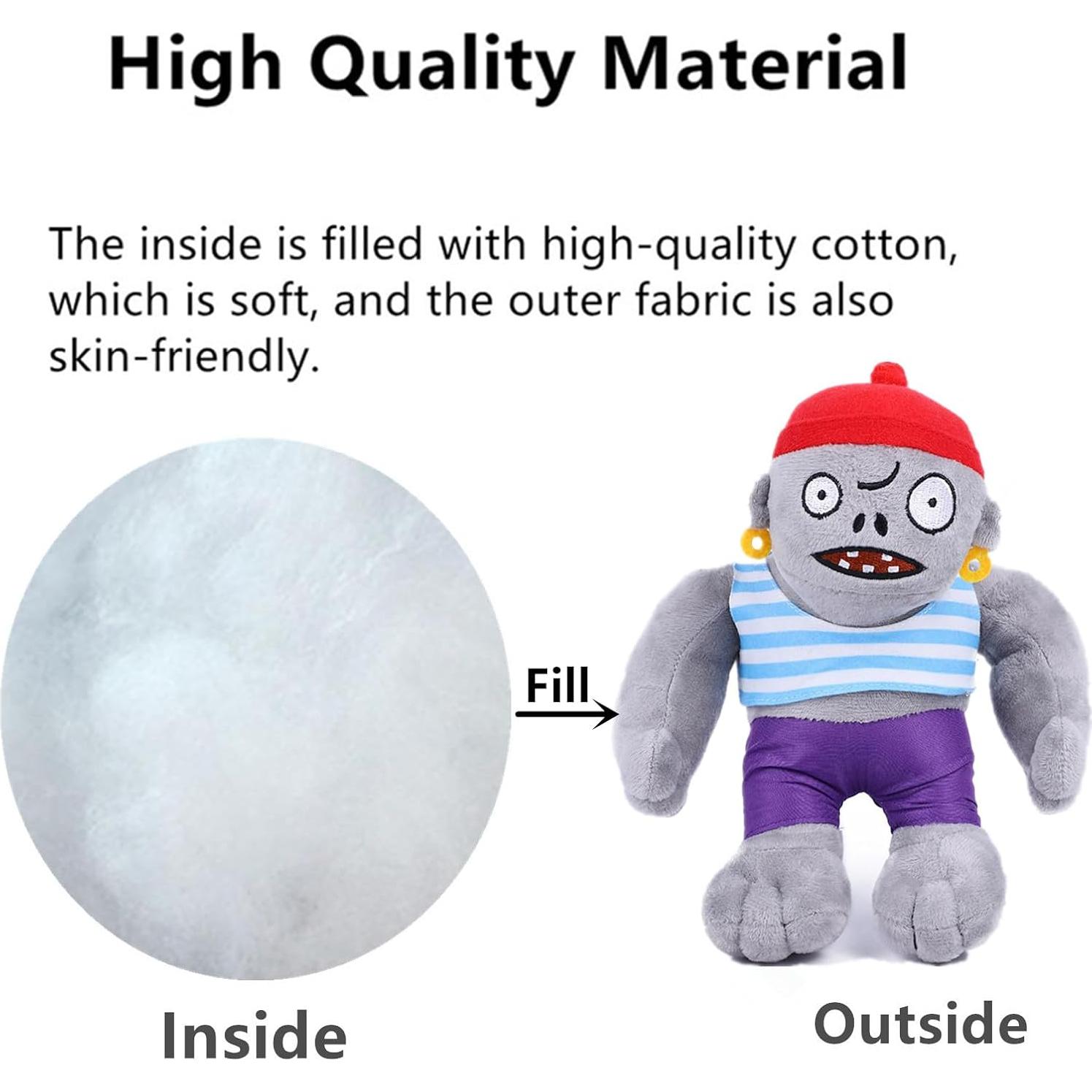 Set de 3 Peluches Plantas vs Zombies JHESAO - Martillo, Vaquero y Gargantuar Pirata