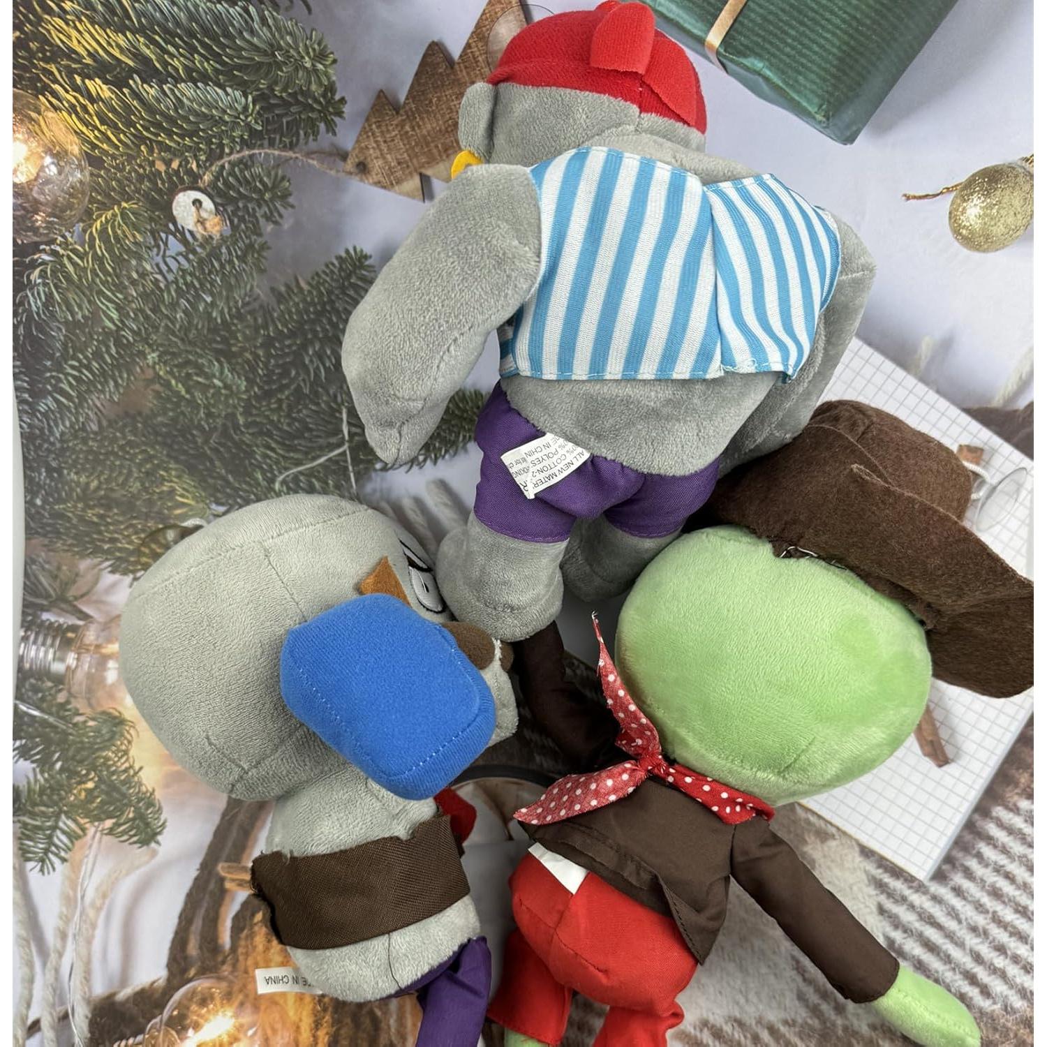 Set de 3 Peluches Plantas vs Zombies JHESAO - Martillo, Vaquero y Gargantuar Pirata