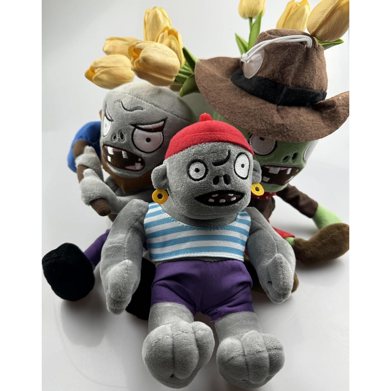 Set de 3 Peluches Plantas vs Zombies JHESAO - Martillo, Vaquero y Gargantuar Pirata