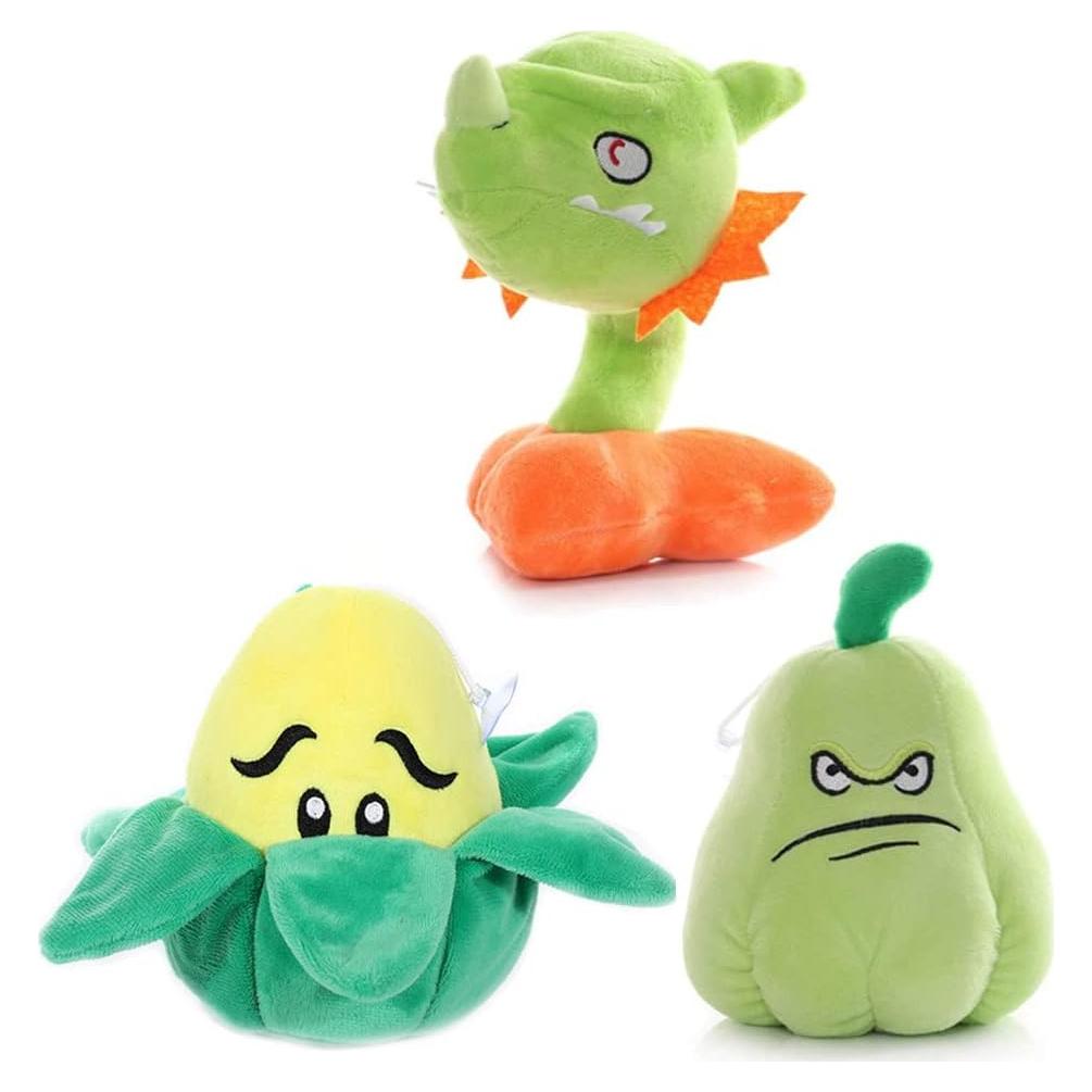 Juguetes de Peluche PVZ JHESAO 3 Pcs Calabaza, Snapdrago y Maíz