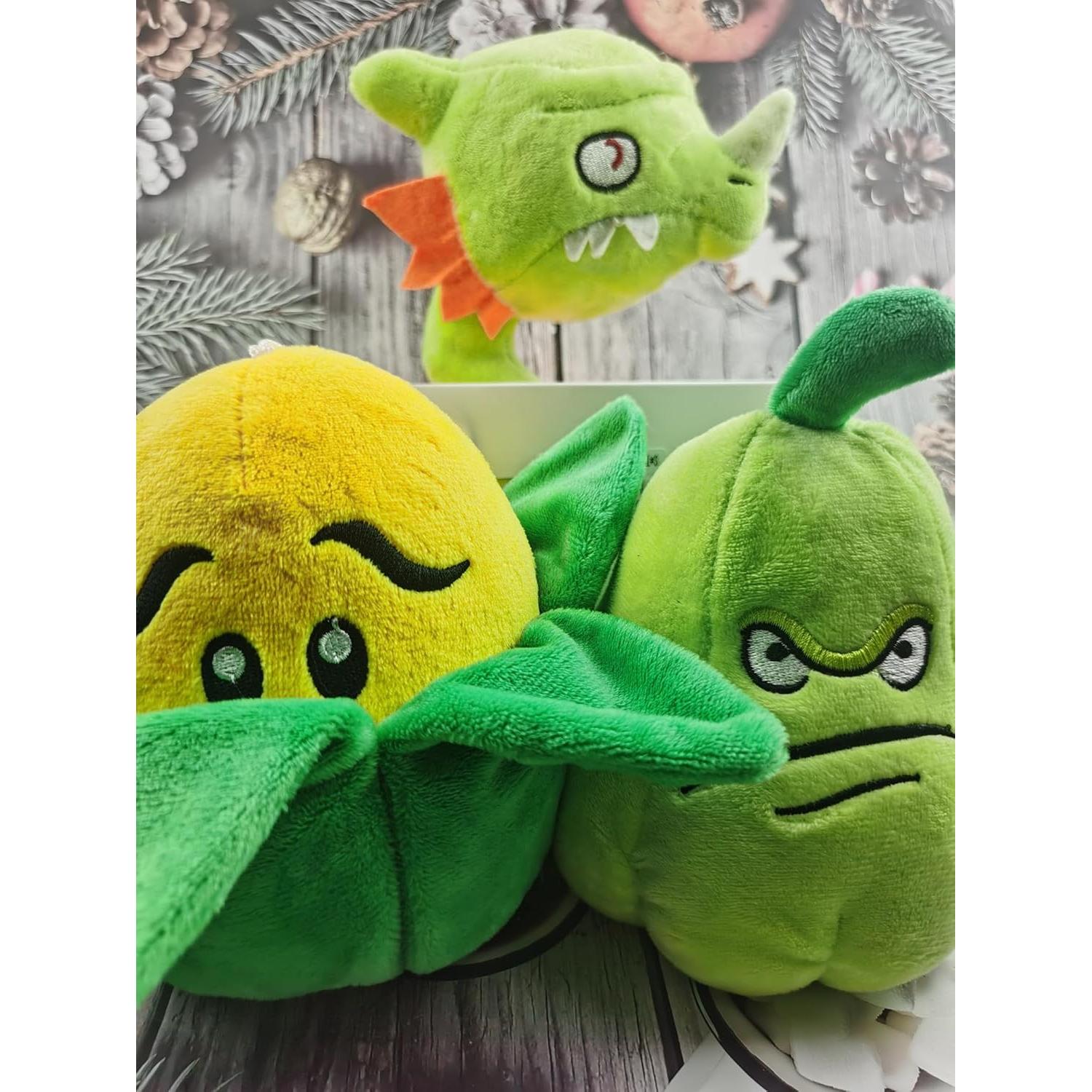 Juguetes de Peluche PVZ JHESAO 3 Pcs Calabaza, Snapdrago y Maíz