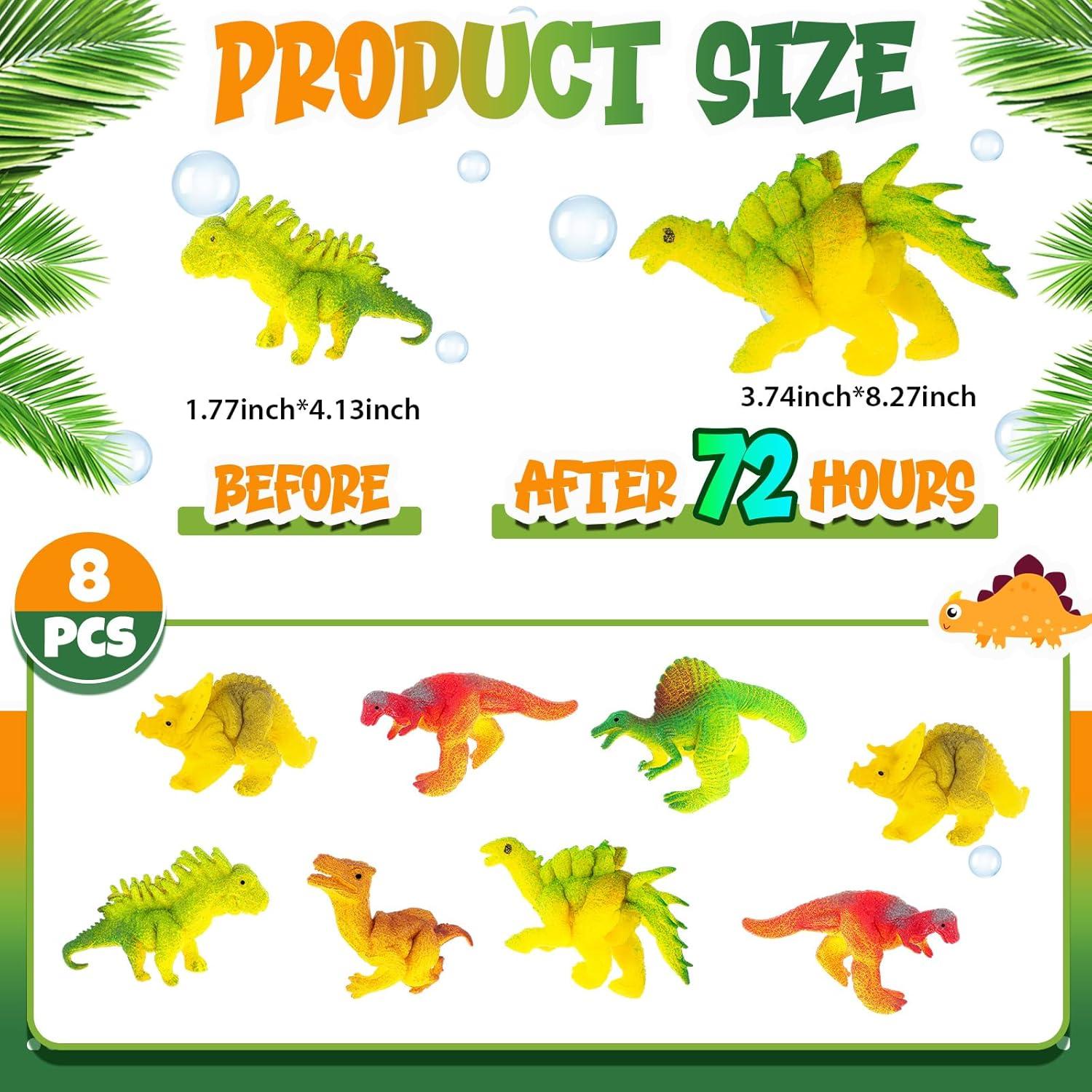 Conjunto 8 Criaturas Crecientes Dinosaurios Outus - Juguete Educativo