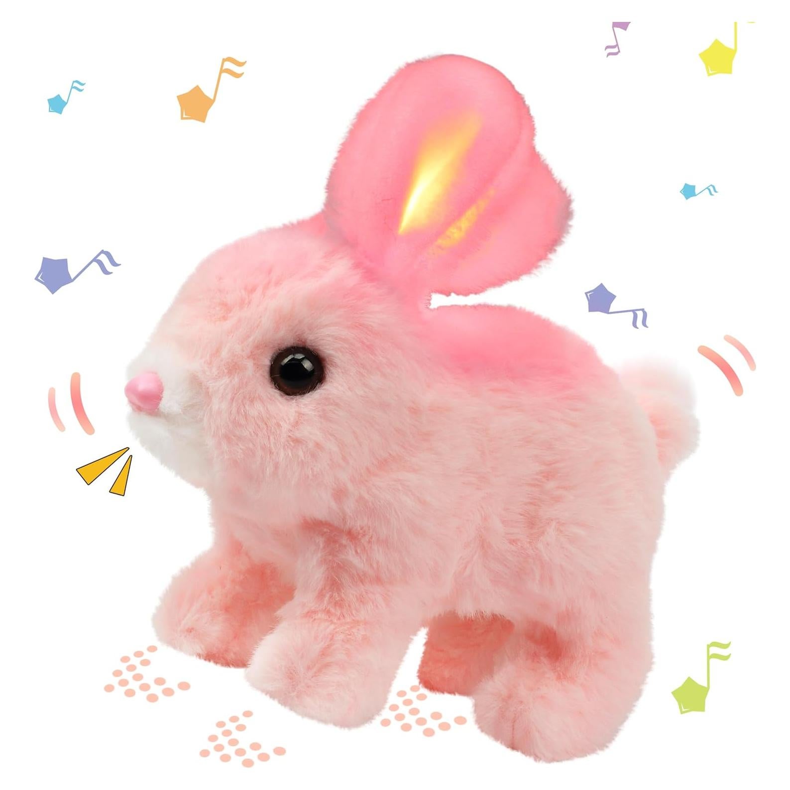 Conejo Saltarín Hopearl Rosa con Orejas LED Interactivo