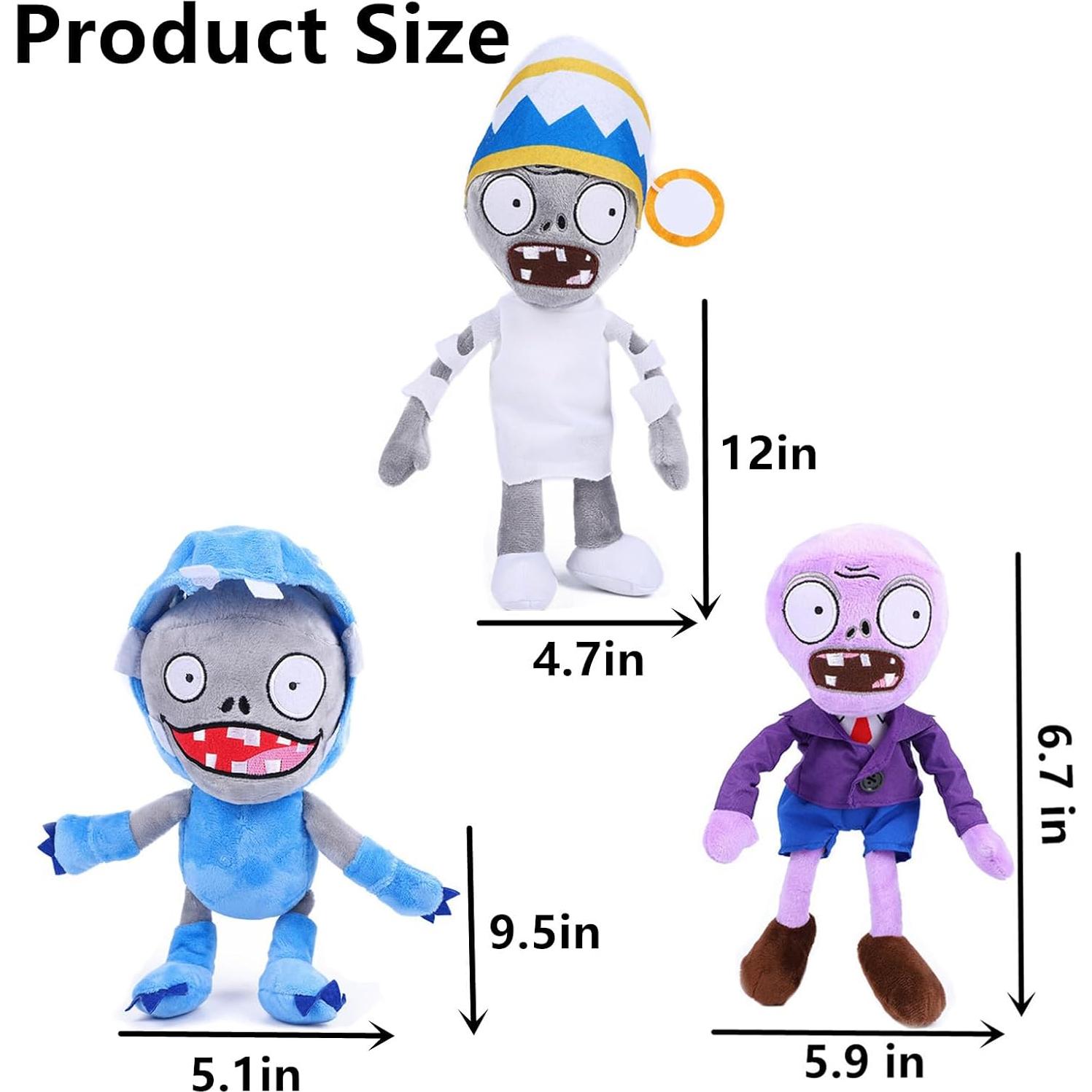 Juguetes de Peluche Zombie PVZ JHESAO 3 Piezas 30cm