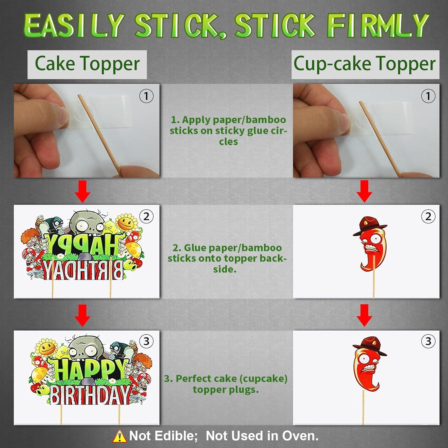 Kit de Decoración Fiesta Cumpleaños PVZ - 5 Accesorios