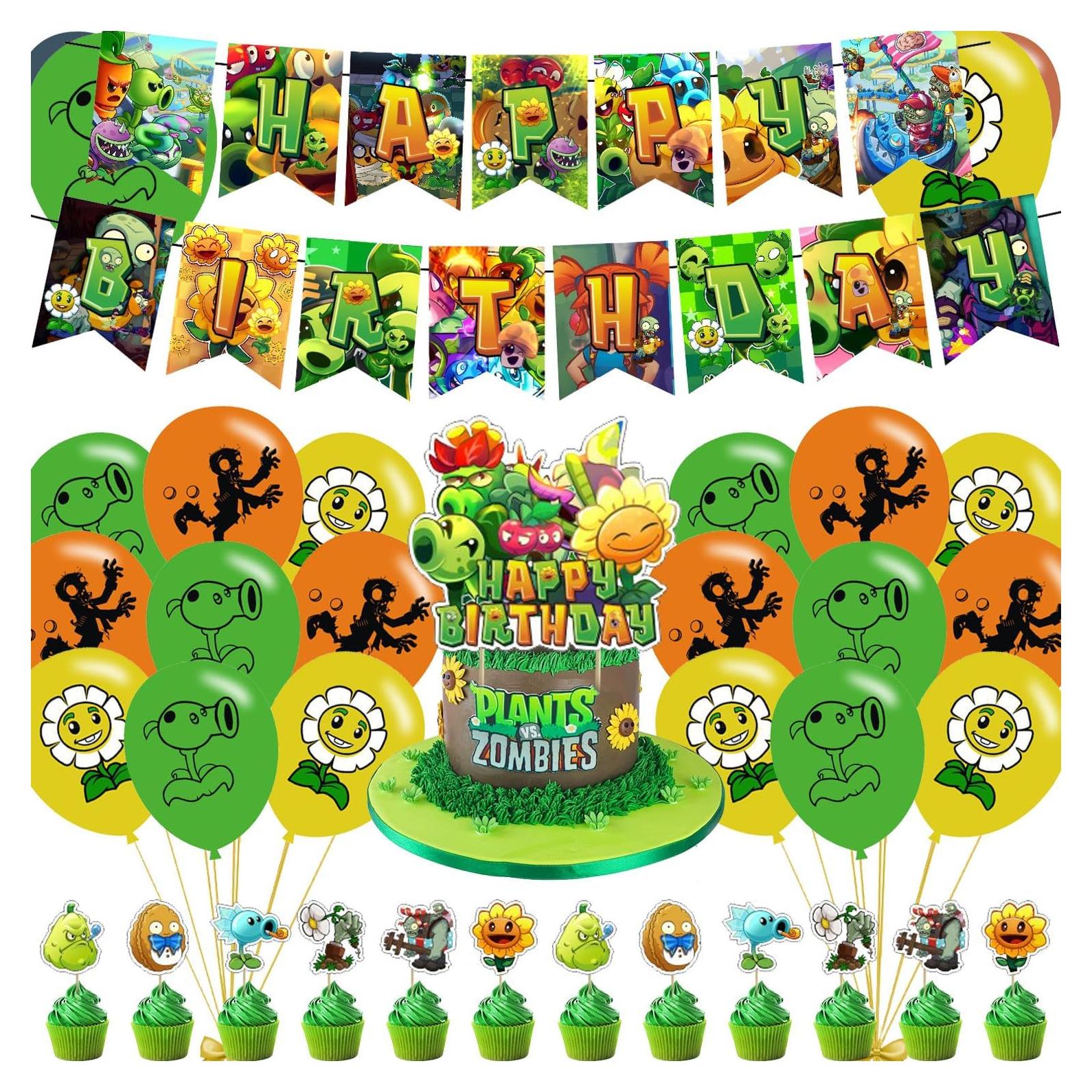 Decoraciones de Fiesta Plantas vs Zombies - Suministros Cumpleaños