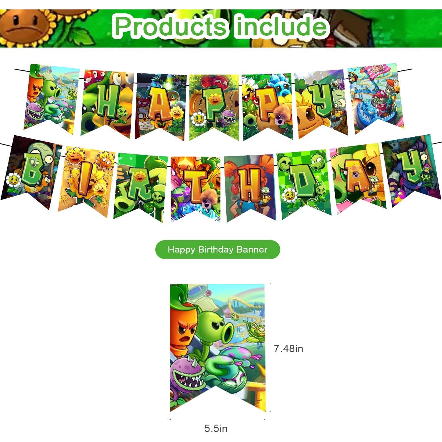 Decoraciones de Fiesta Plantas vs Zombies - Suministros Cumpleaños