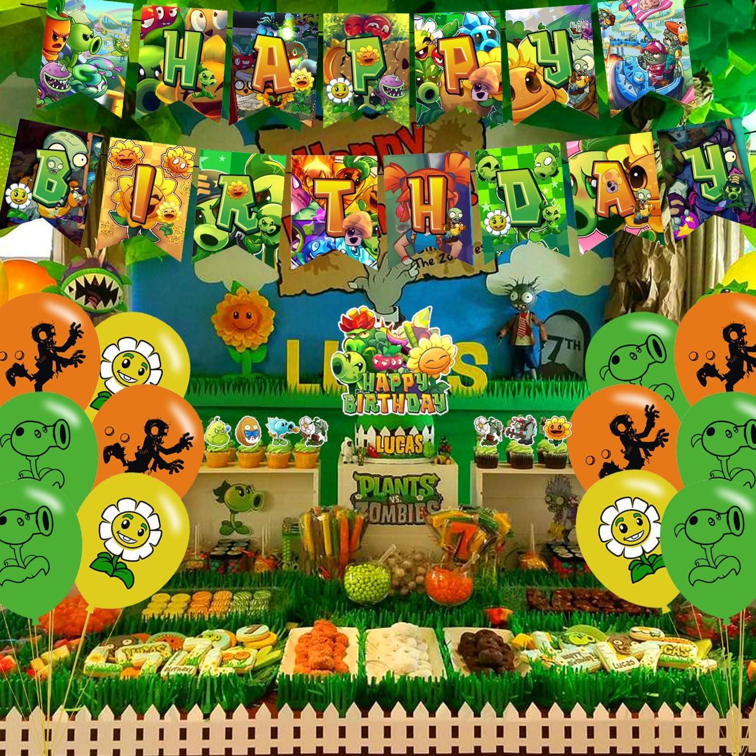 Decoraciones de Fiesta Plantas vs Zombies - Suministros Cumpleaños