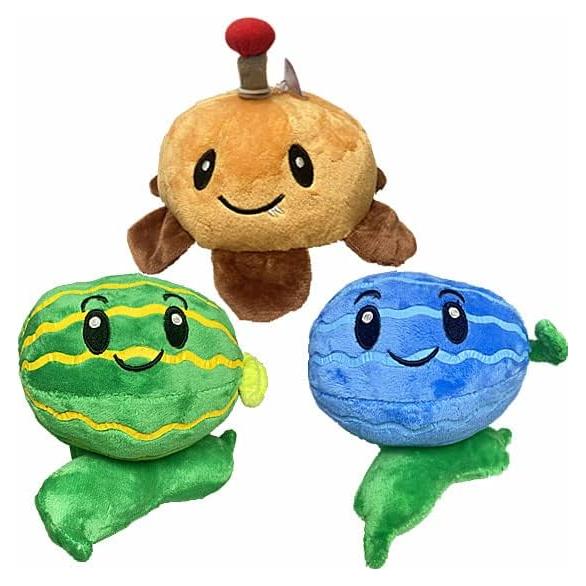 3 Muñecos de Felpa Plants vs Zombies - Patata, Sandía Verde y Helada