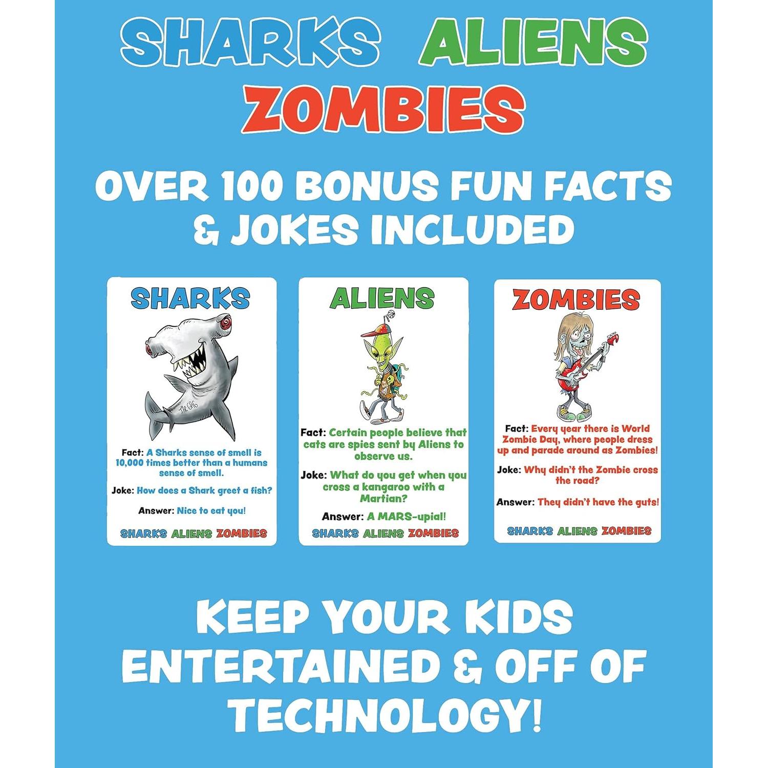 Juego de Cartas Tiburones Alienígenas Zombies TheGag - 60 Cartas