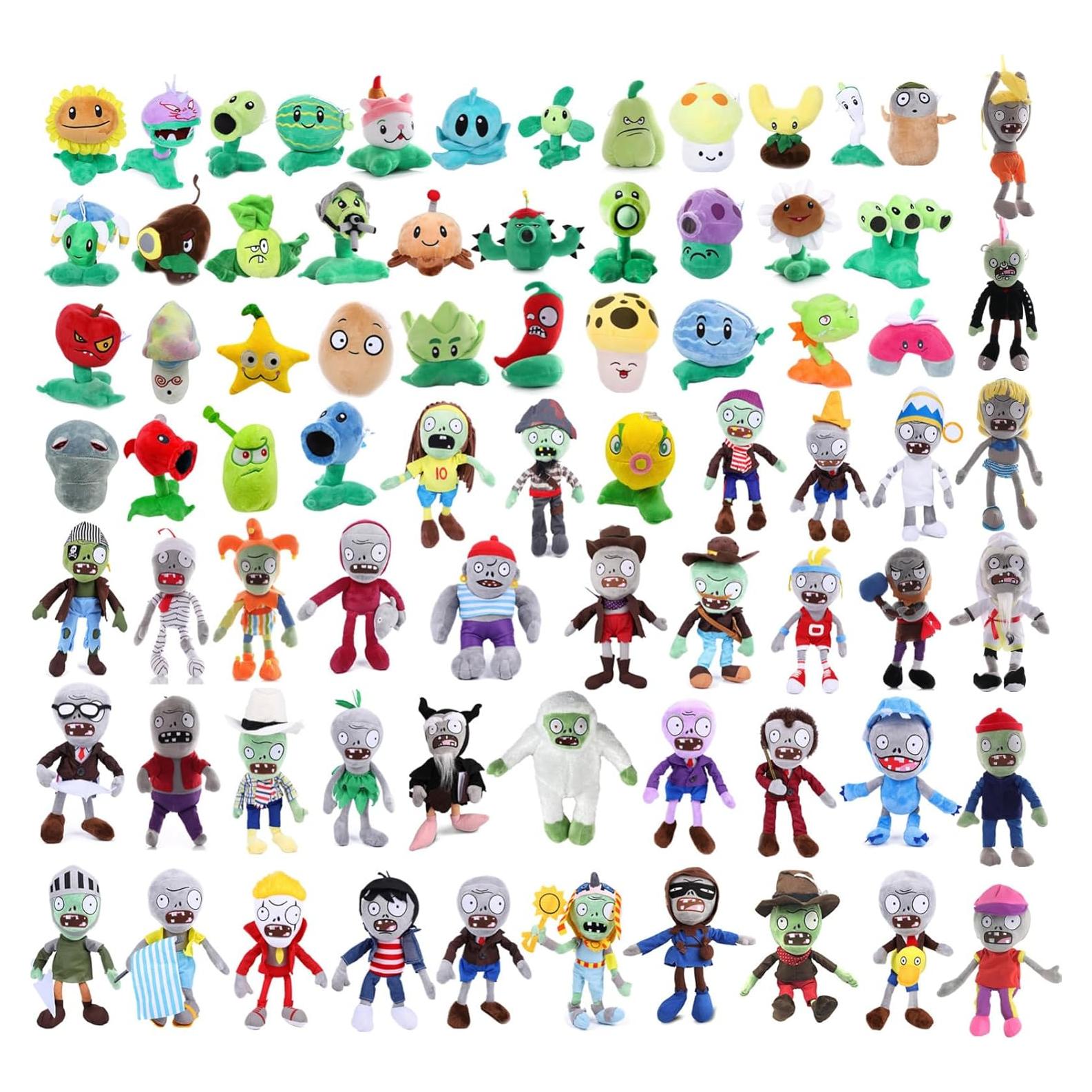 Set de 20 Peluches PVZ JHESAO Plantas y Zombies 16-20 cm