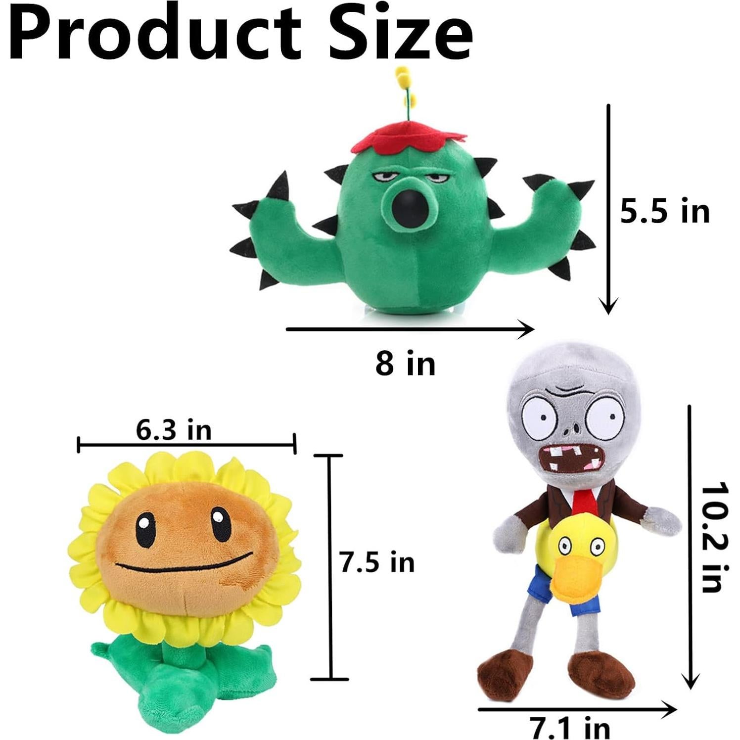 Set de 20 Peluches PVZ JHESAO Plantas y Zombies 16-20 cm