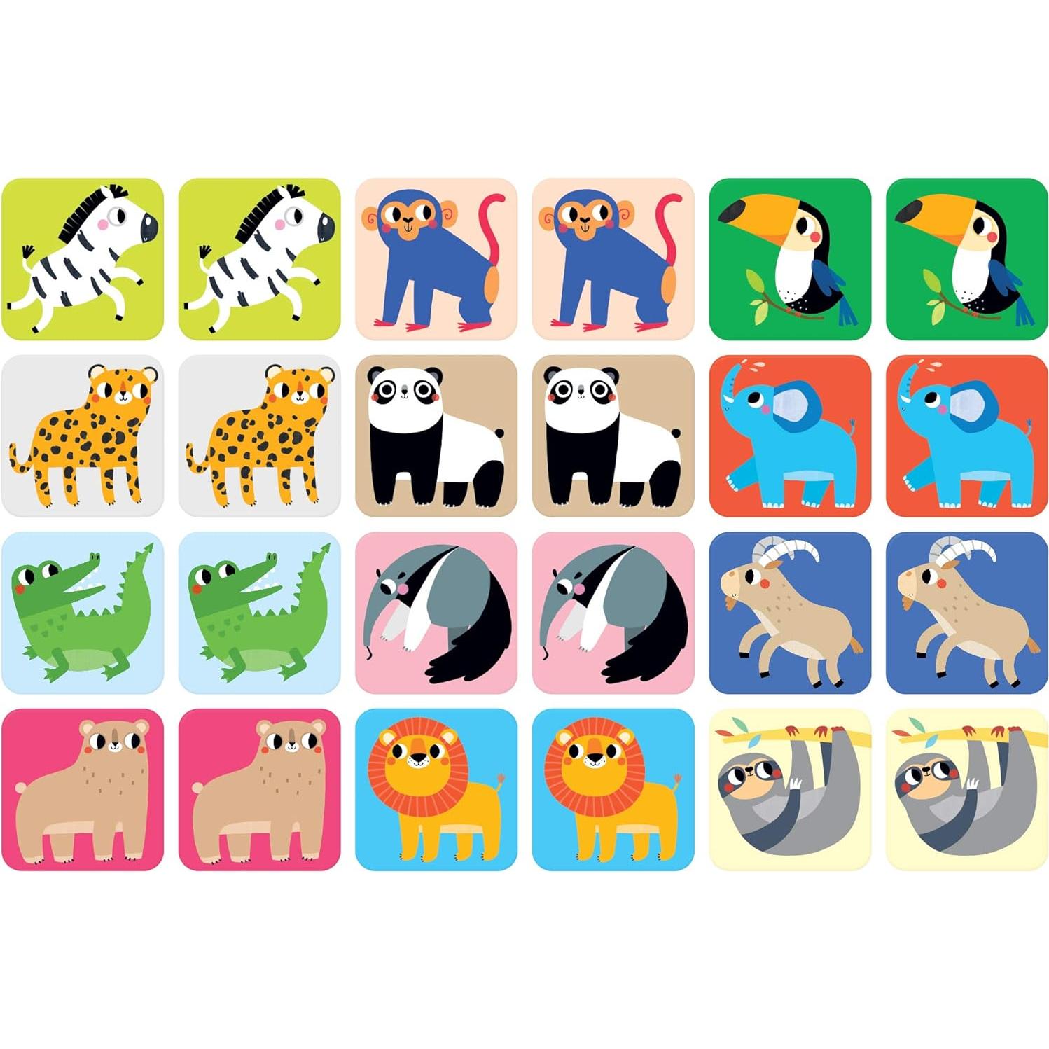 Juego de Memoria Banana Panda Animales Salvajes 24 Tarjetas