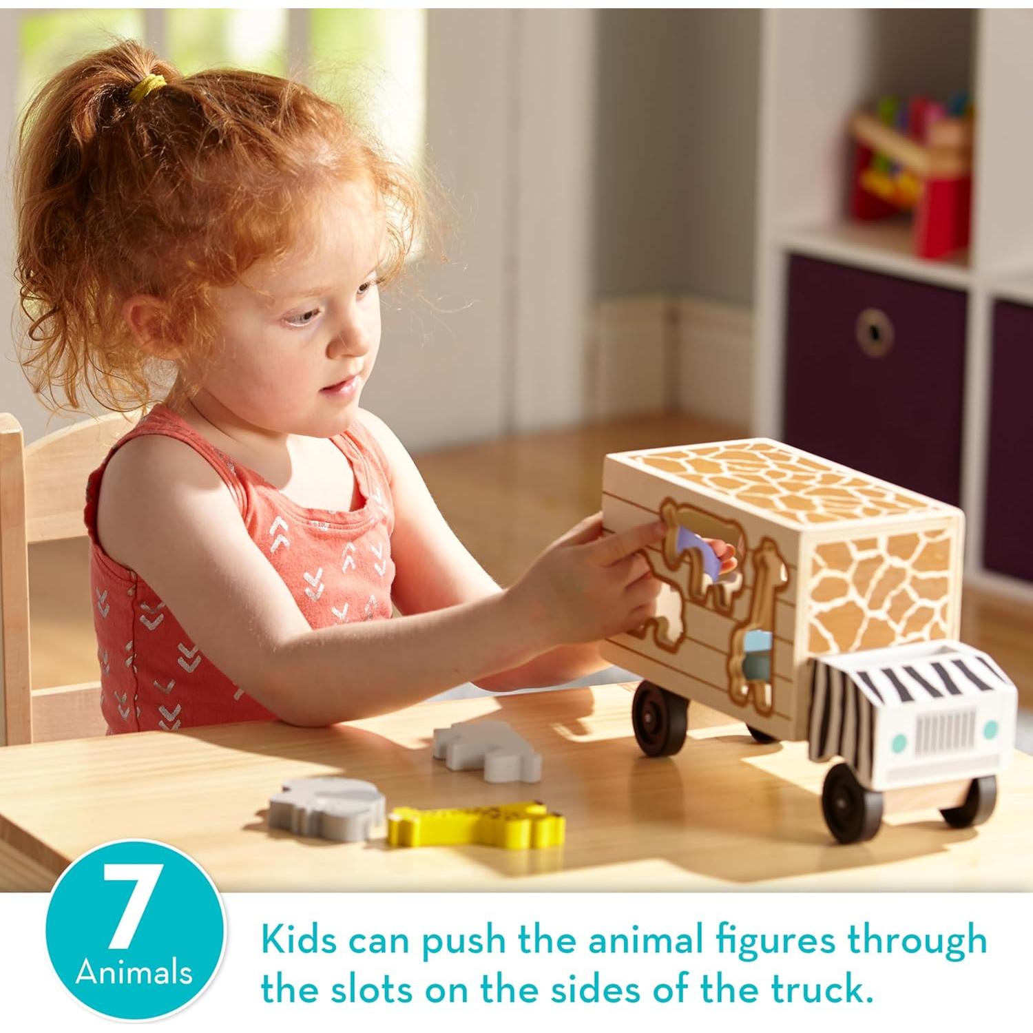 Camión de Rescate de Animales Melissa & Doug - Juguete de Madera