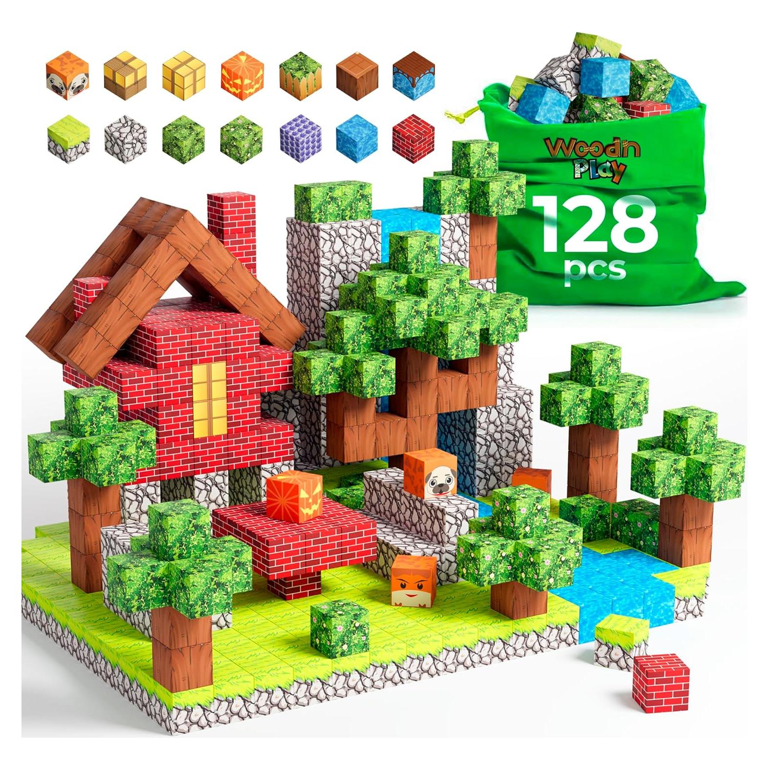 Bloques Magnéticos 128PCS WoodnPlay - Juguetes STEM para Niños