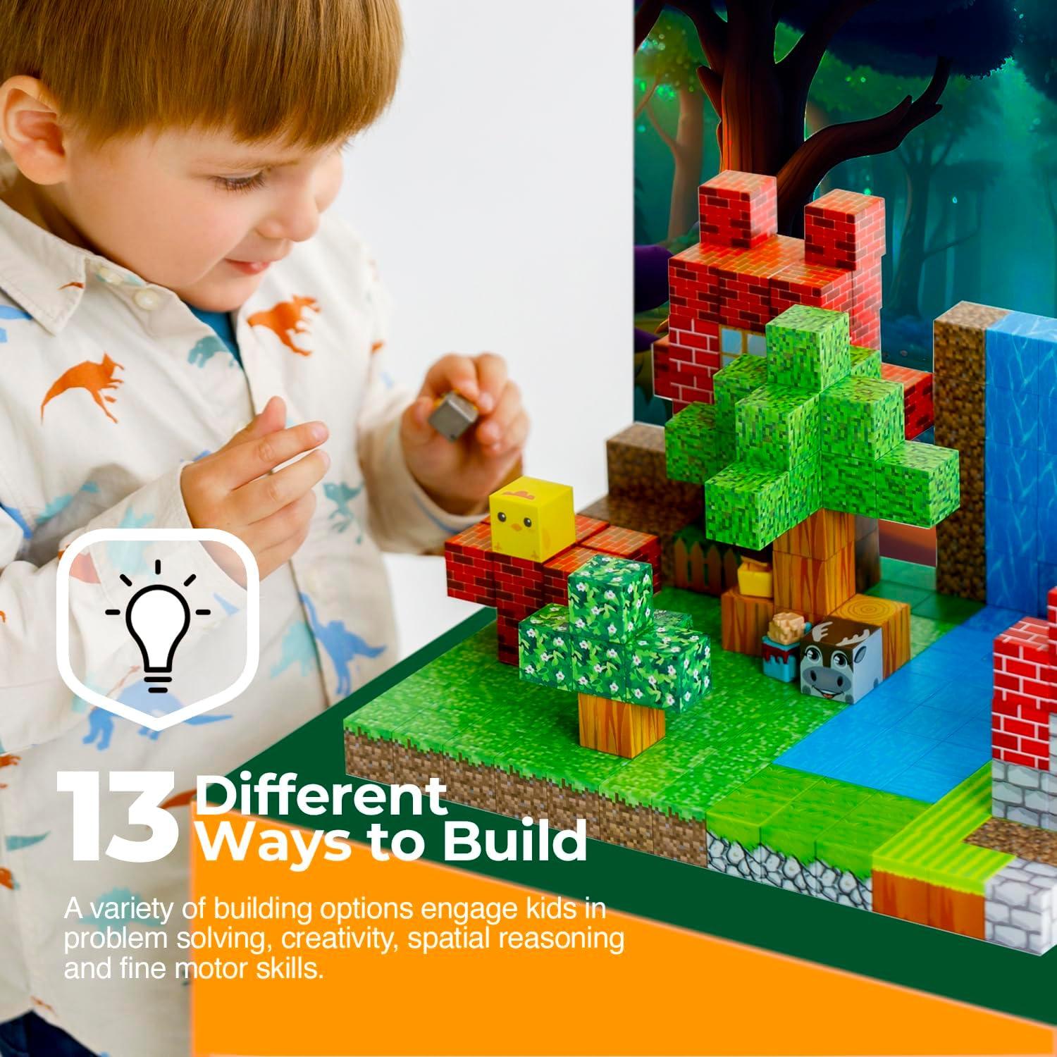 Bloques Magnéticos 128PCS WoodnPlay - Juguetes STEM para Niños