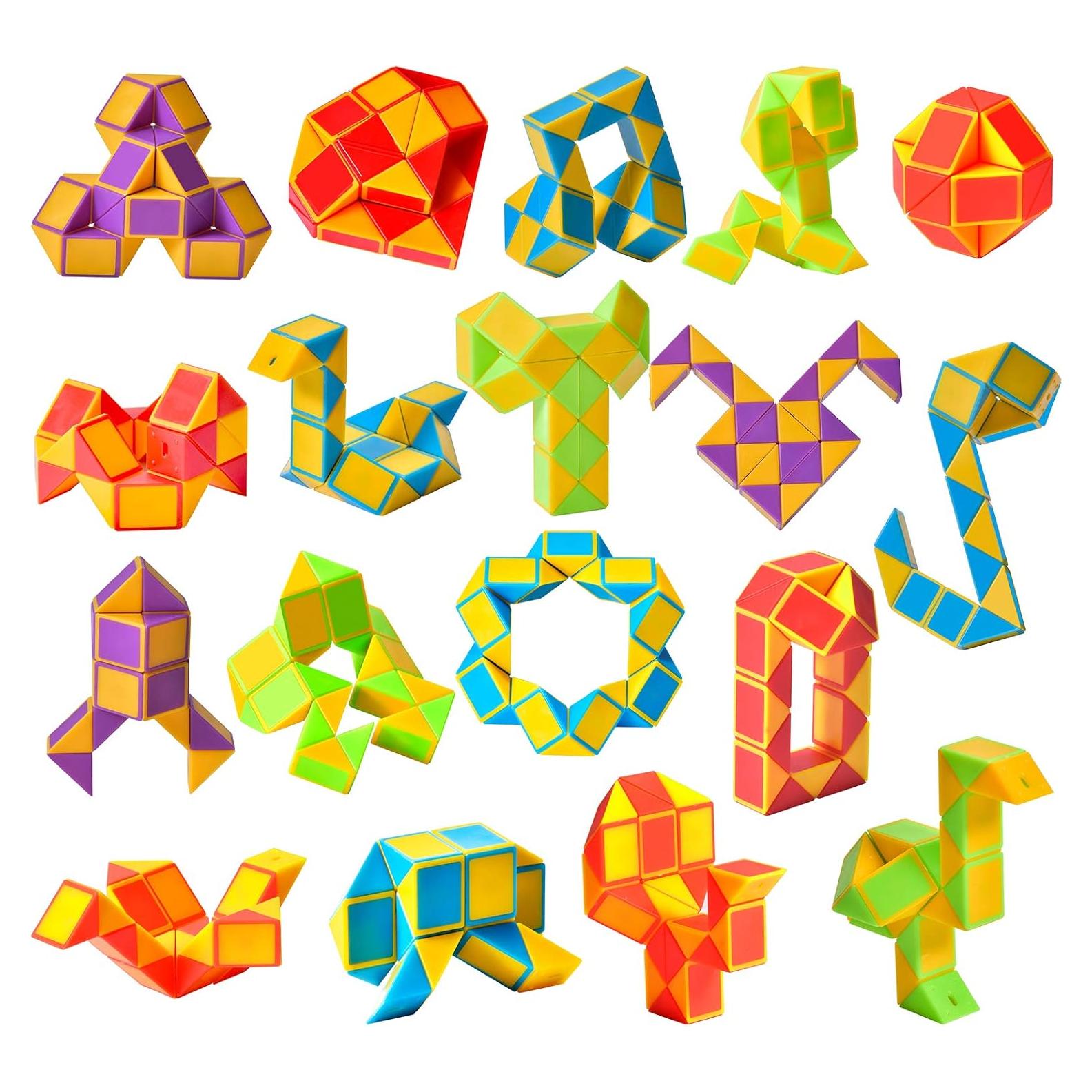 Ganowo 18 Cubos de Serpiente Fidget Amarillo - Juguetes Educativos