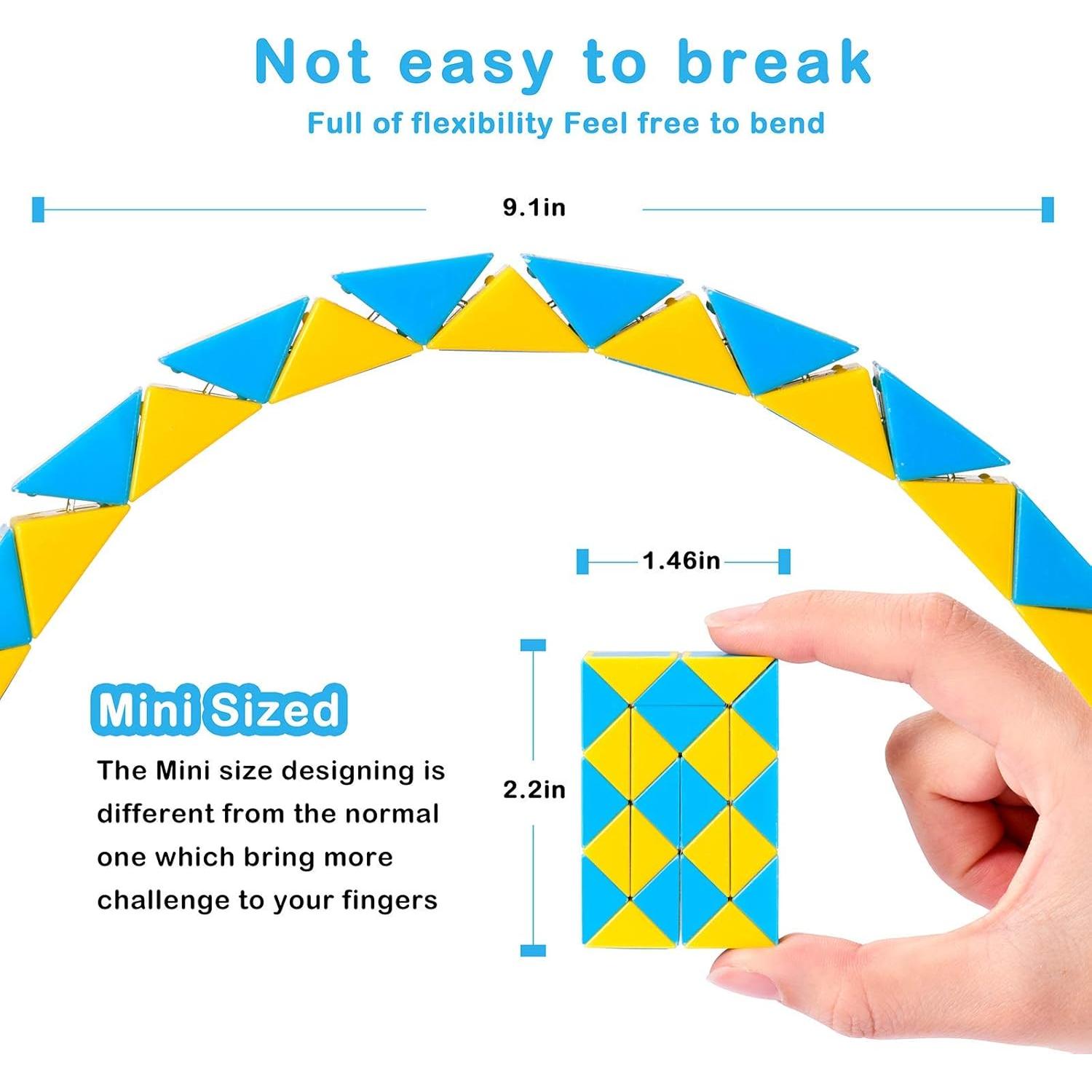 Ganowo 18 Cubos de Serpiente Fidget Amarillo - Juguetes Educativos