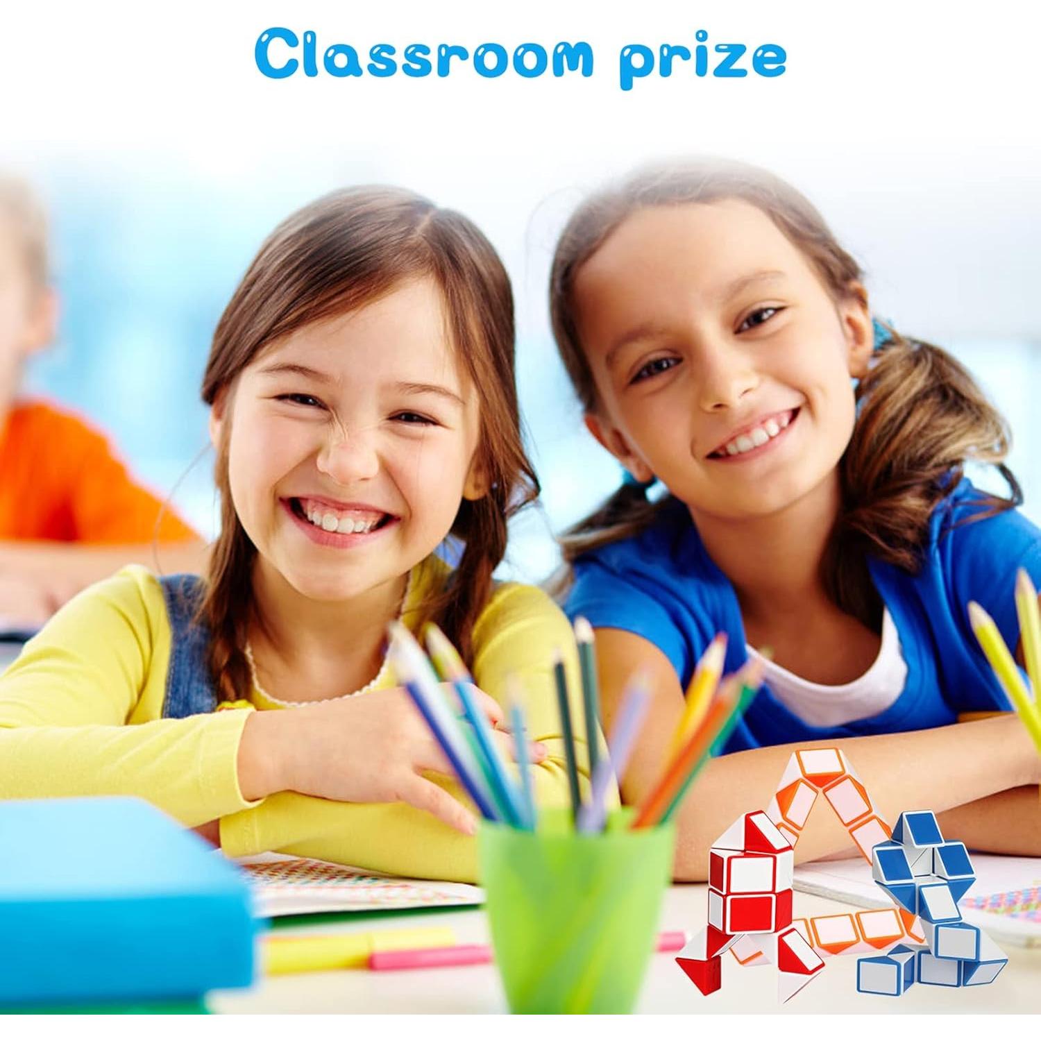 Ganowo 18 Cubos de Serpiente Fidget Amarillo - Juguetes Educativos