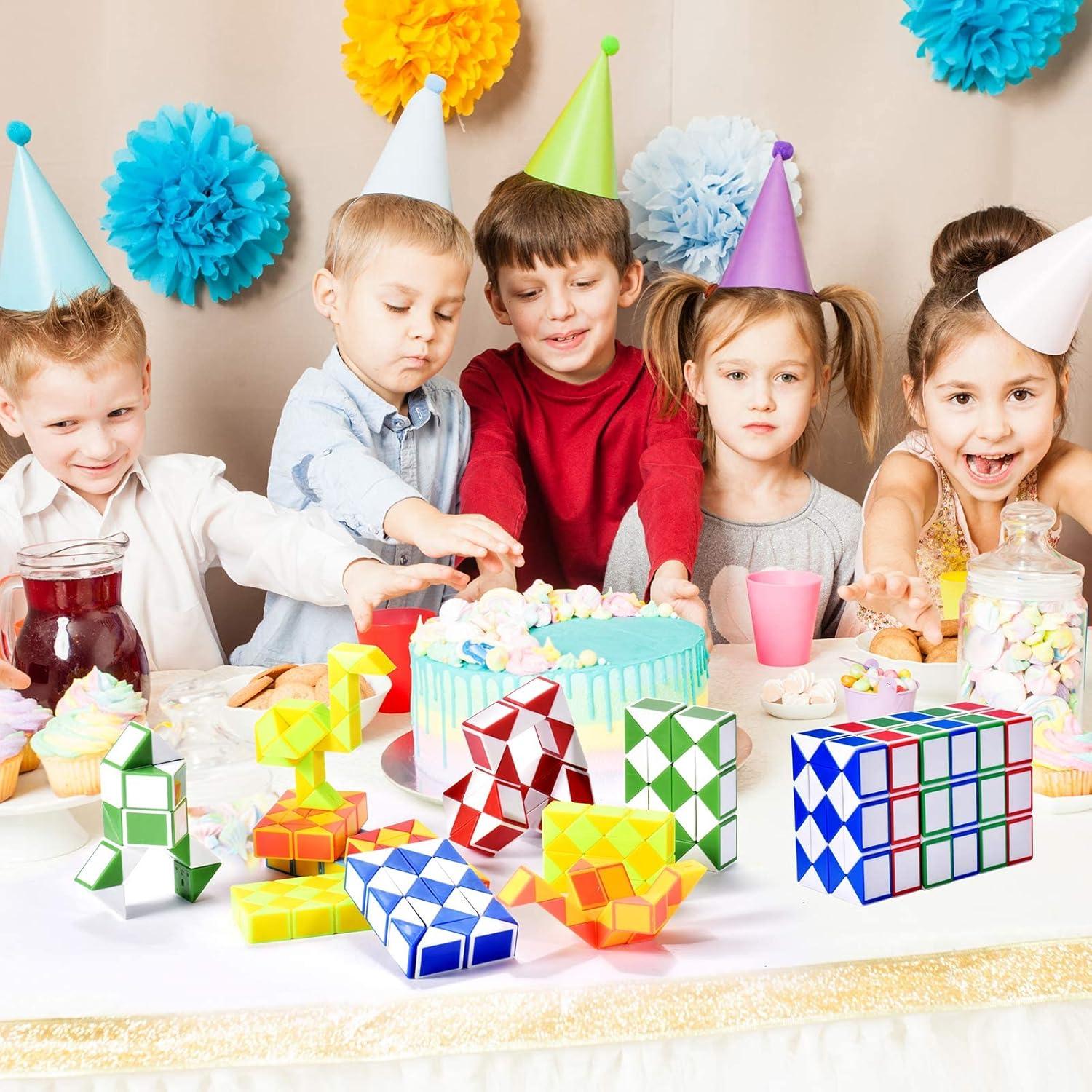 Ganowo 18 Cubos de Serpiente Fidget Amarillo - Juguetes Educativos