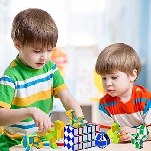 Ganowo 18 Cubos de Serpiente Fidget Amarillo - Juguetes Educativos