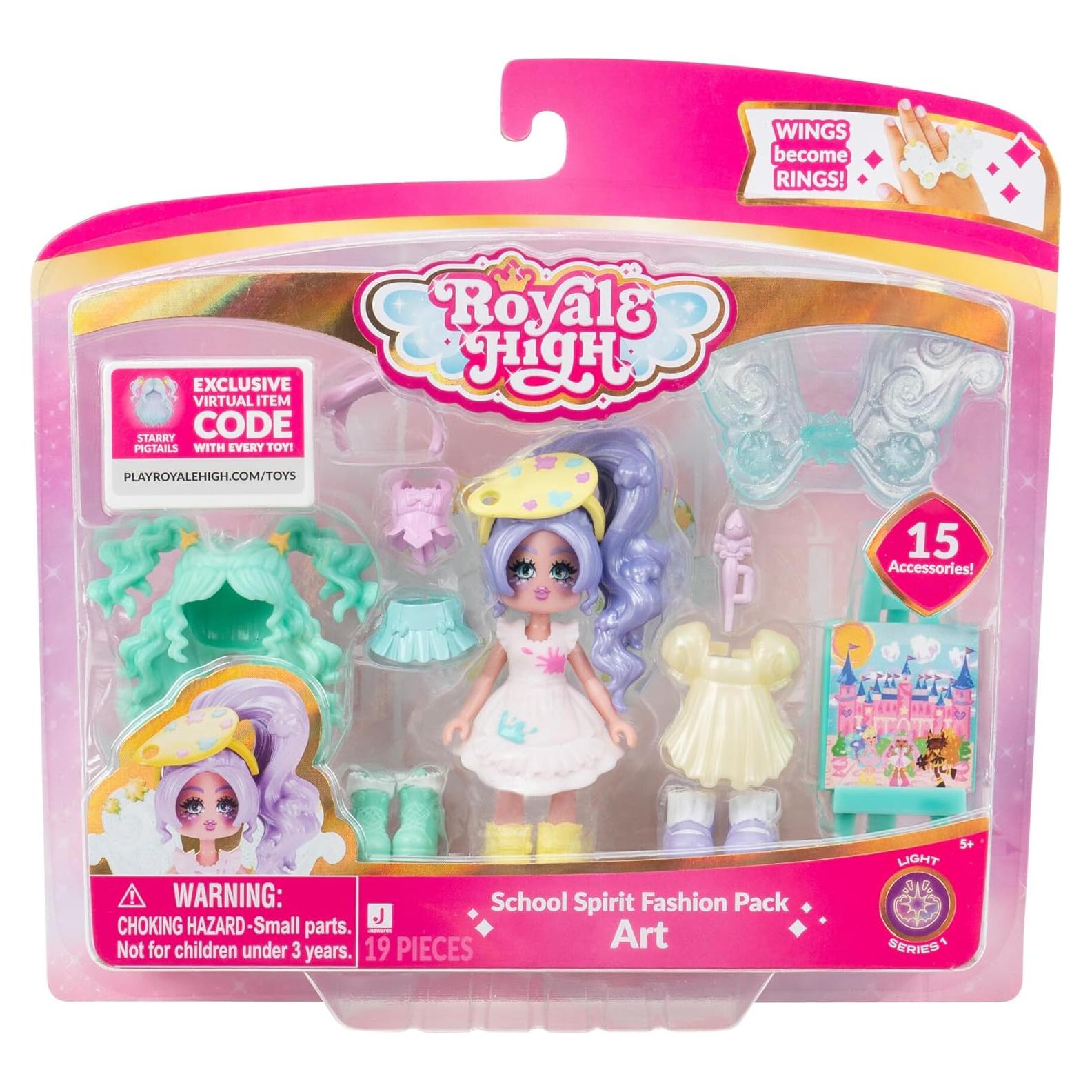 Muñeca Royale High 3" con 15 Accesorios y Alas Anillo