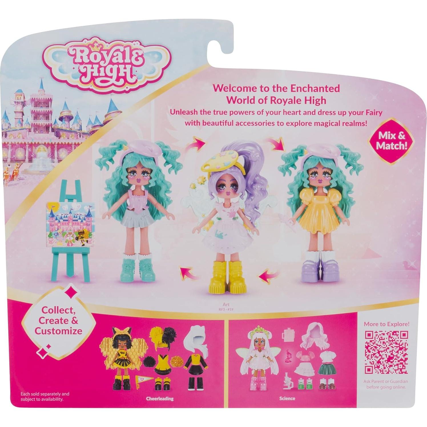 Muñeca Royale High 3" con 15 Accesorios y Alas Anillo